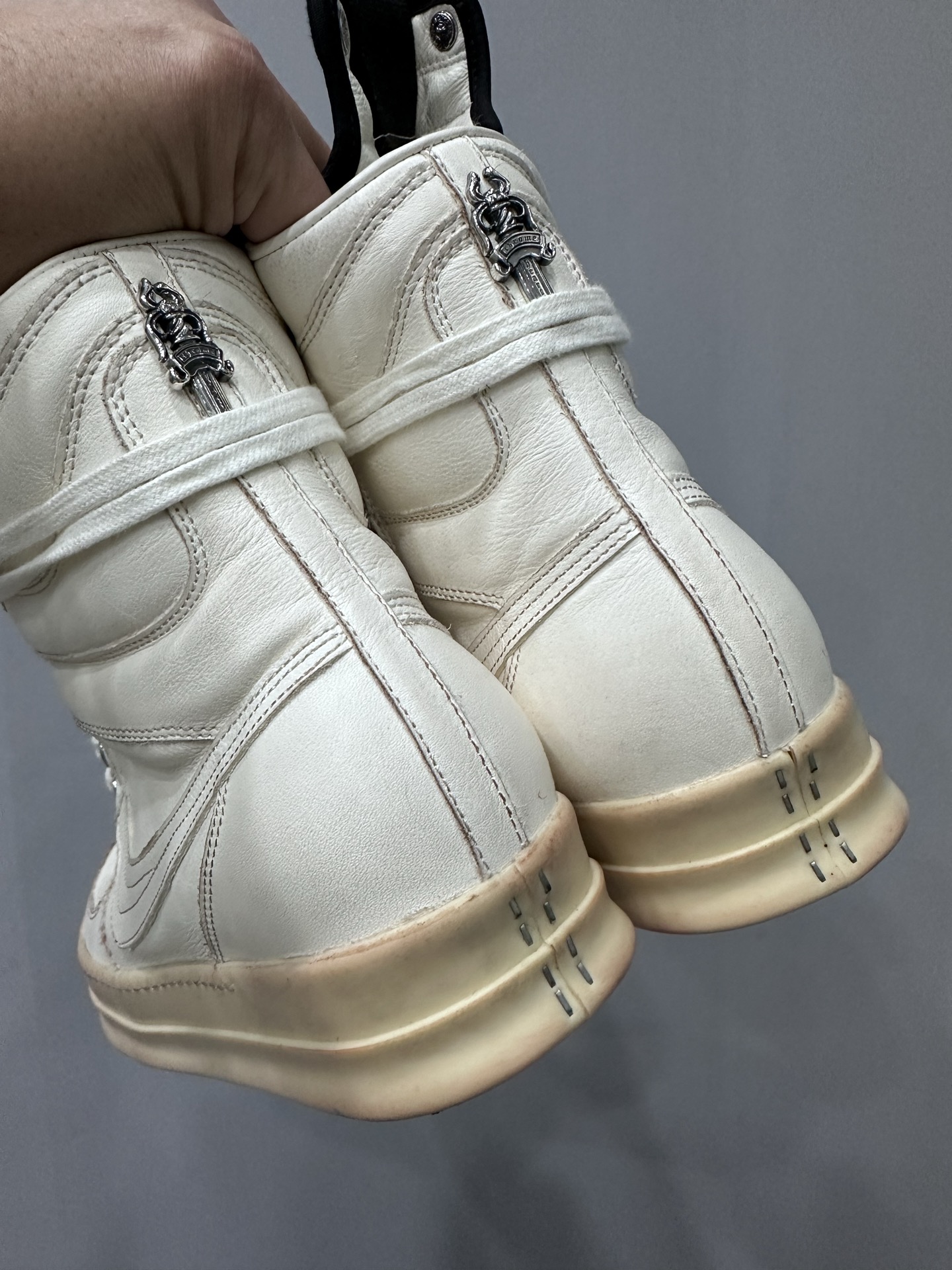 クロムハーツ x リック オウエンス Geobasket High Top スニーカー 詳細画像 3