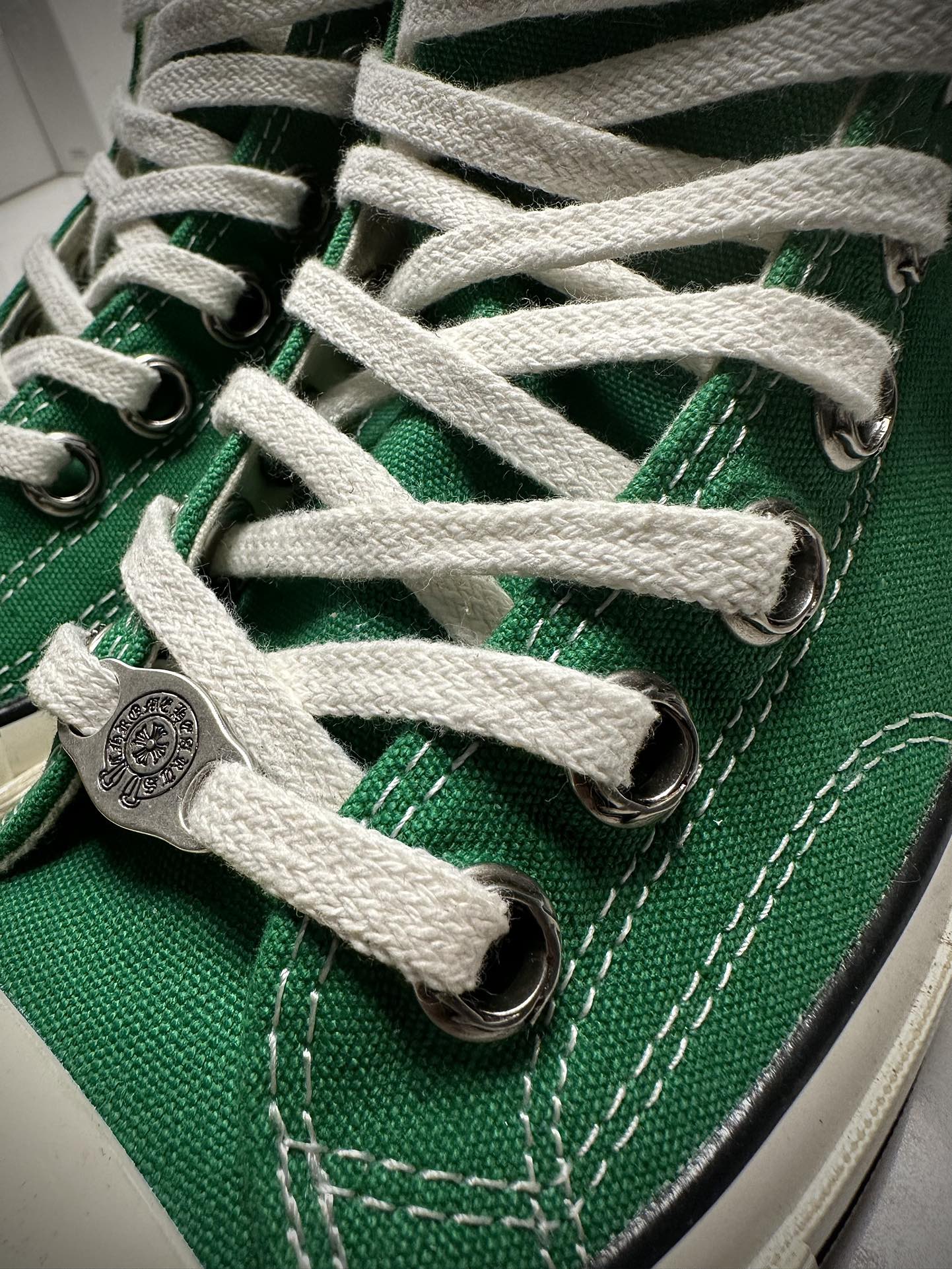 クロムハーツ x Converse 1970s レオパード クロス ハイトップ スニーカー Green 詳細画像 3