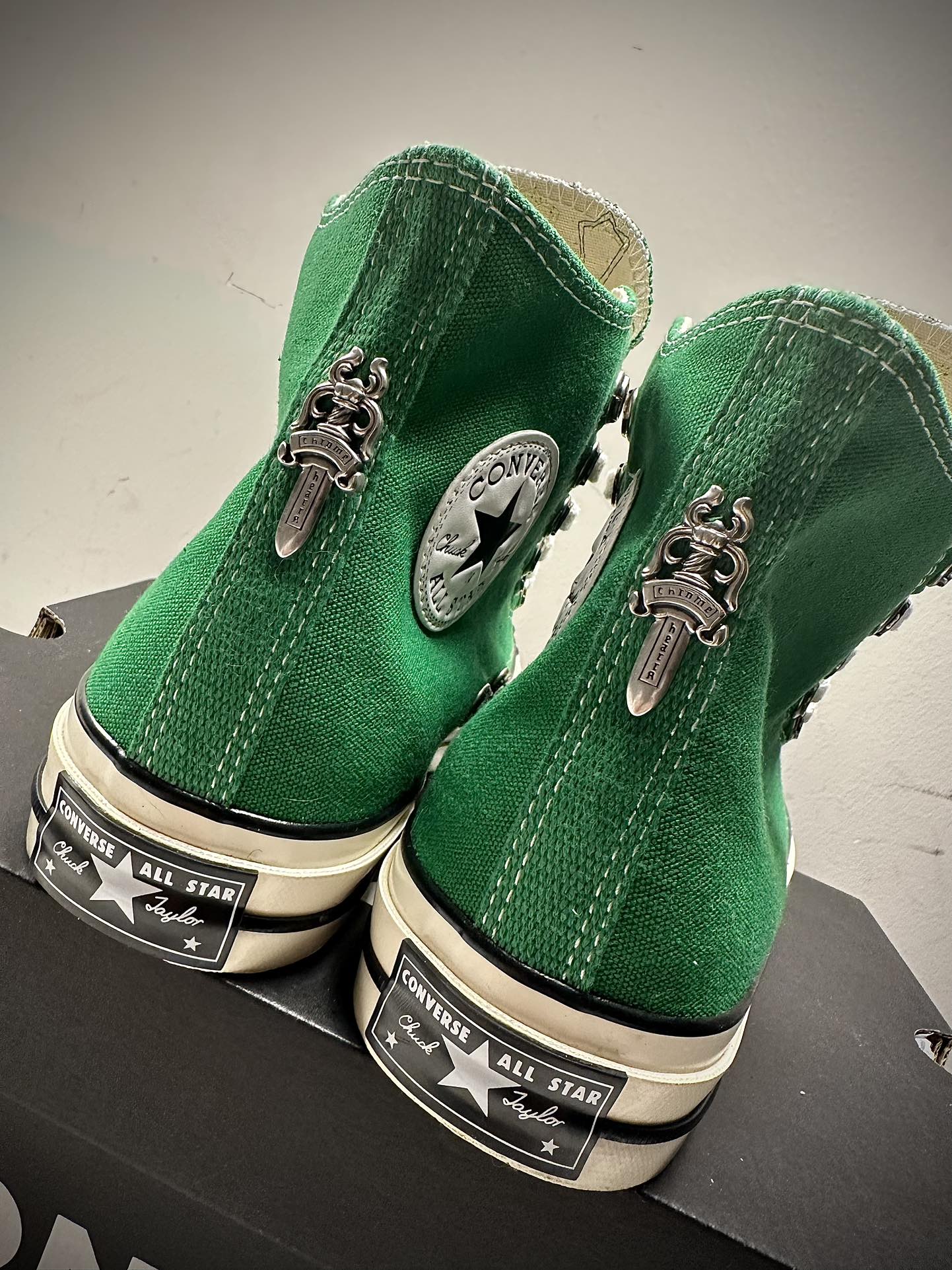 クロムハーツ x Converse 1970s レオパード クロス ハイトップ スニーカー Green 画像 4