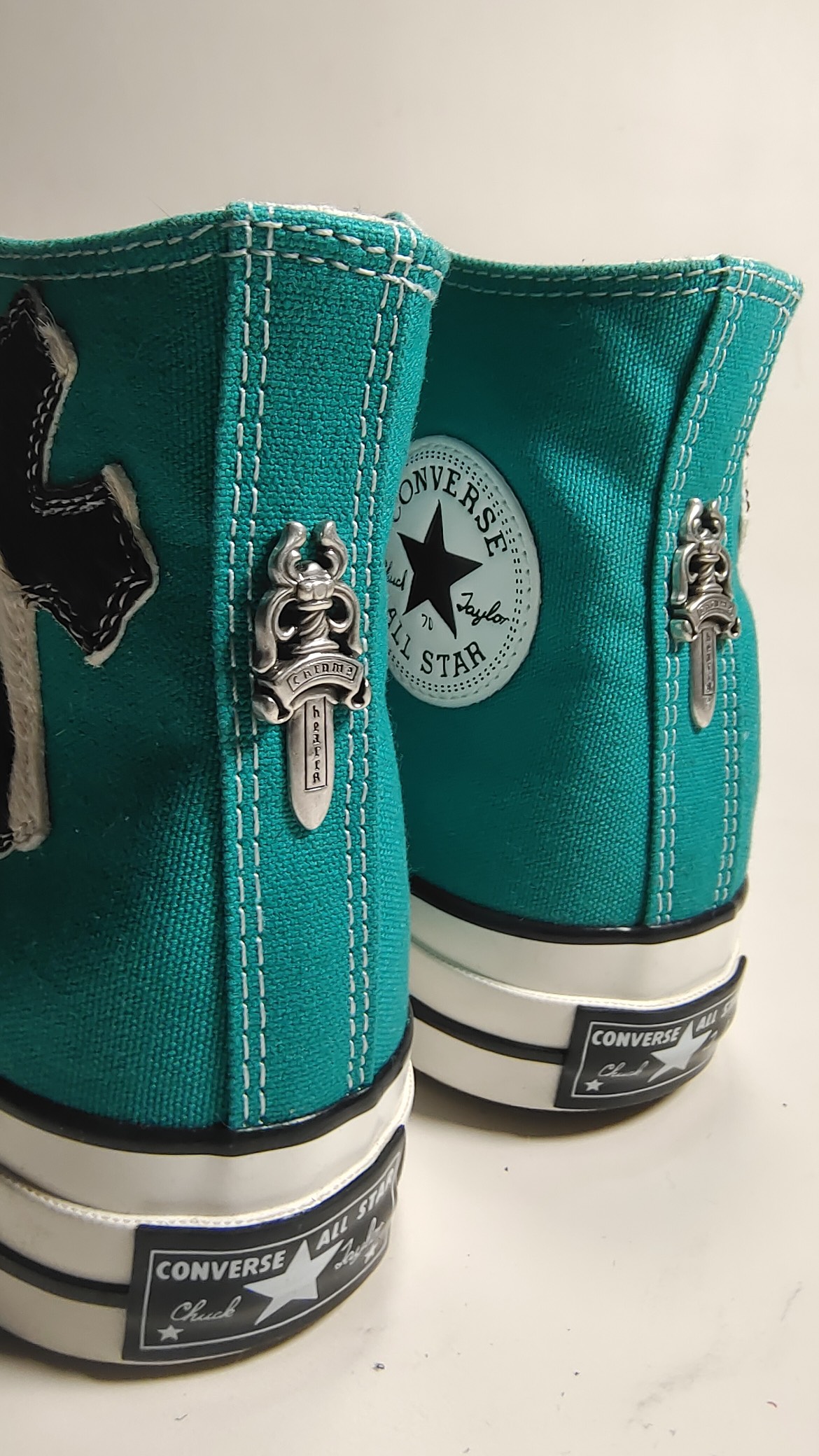 クロムハーツ x Converse 1970s ゼブラ クロス ハイトップ スニーカー Green 画像 4