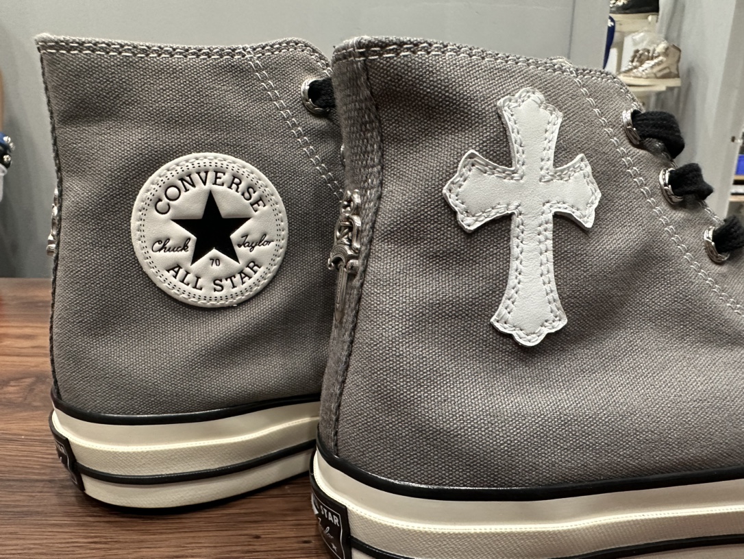 クロムハーツ x コンバース クロス 1970s High Top スニーカー グレー 詳細画像 1
