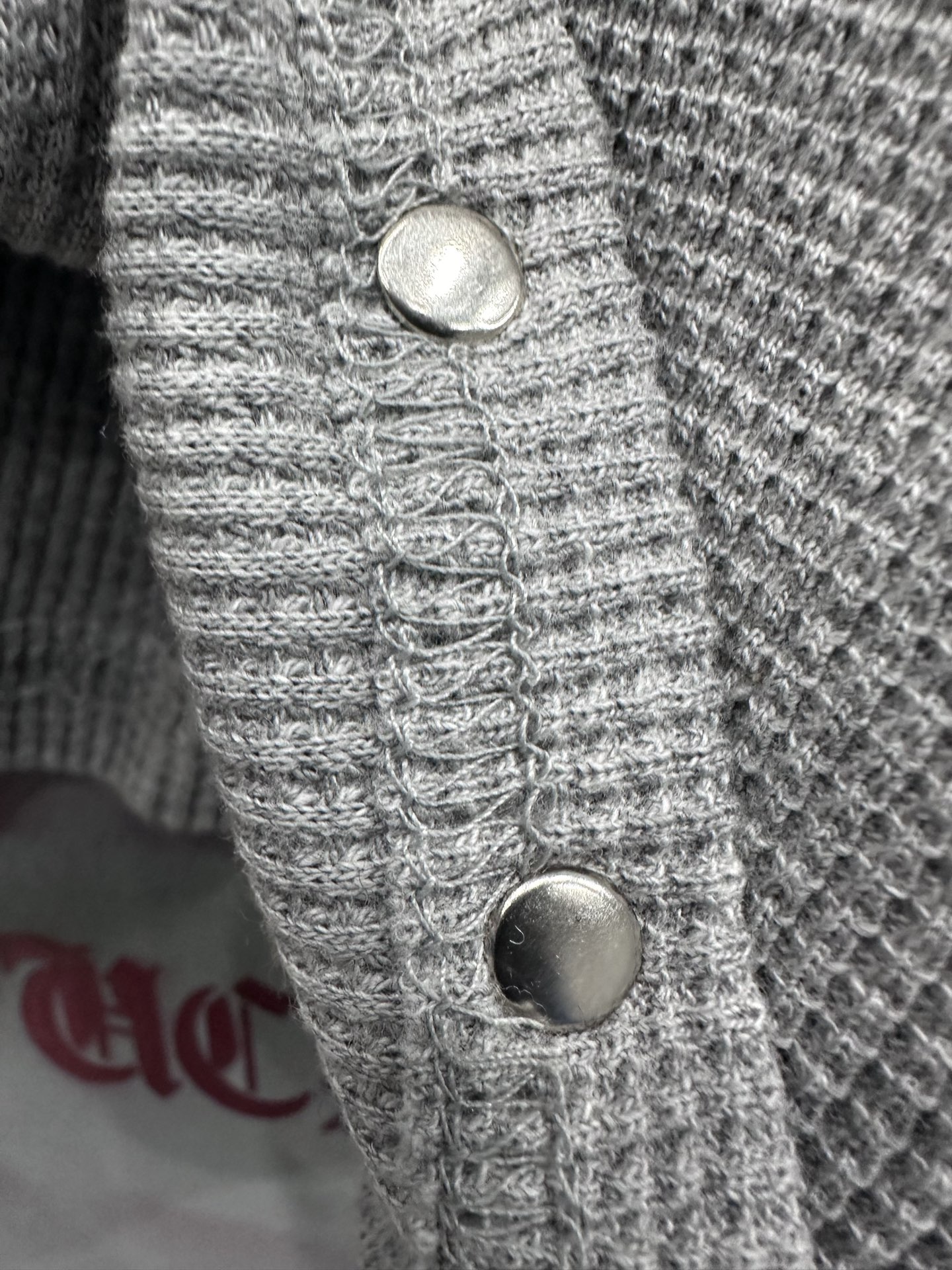 クロムハーツ Plaid Leather Patchwork Waffle Long Sleeve Top 画像 6