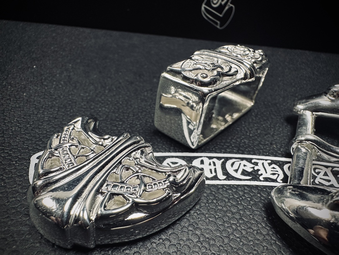 クロムハーツ Celtic Dragon レザー ベルト シルバー 詳細画像 3