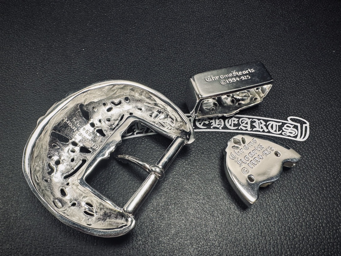 クロムハーツ Celtic Dragon レザー ベルト シルバー 画像 4