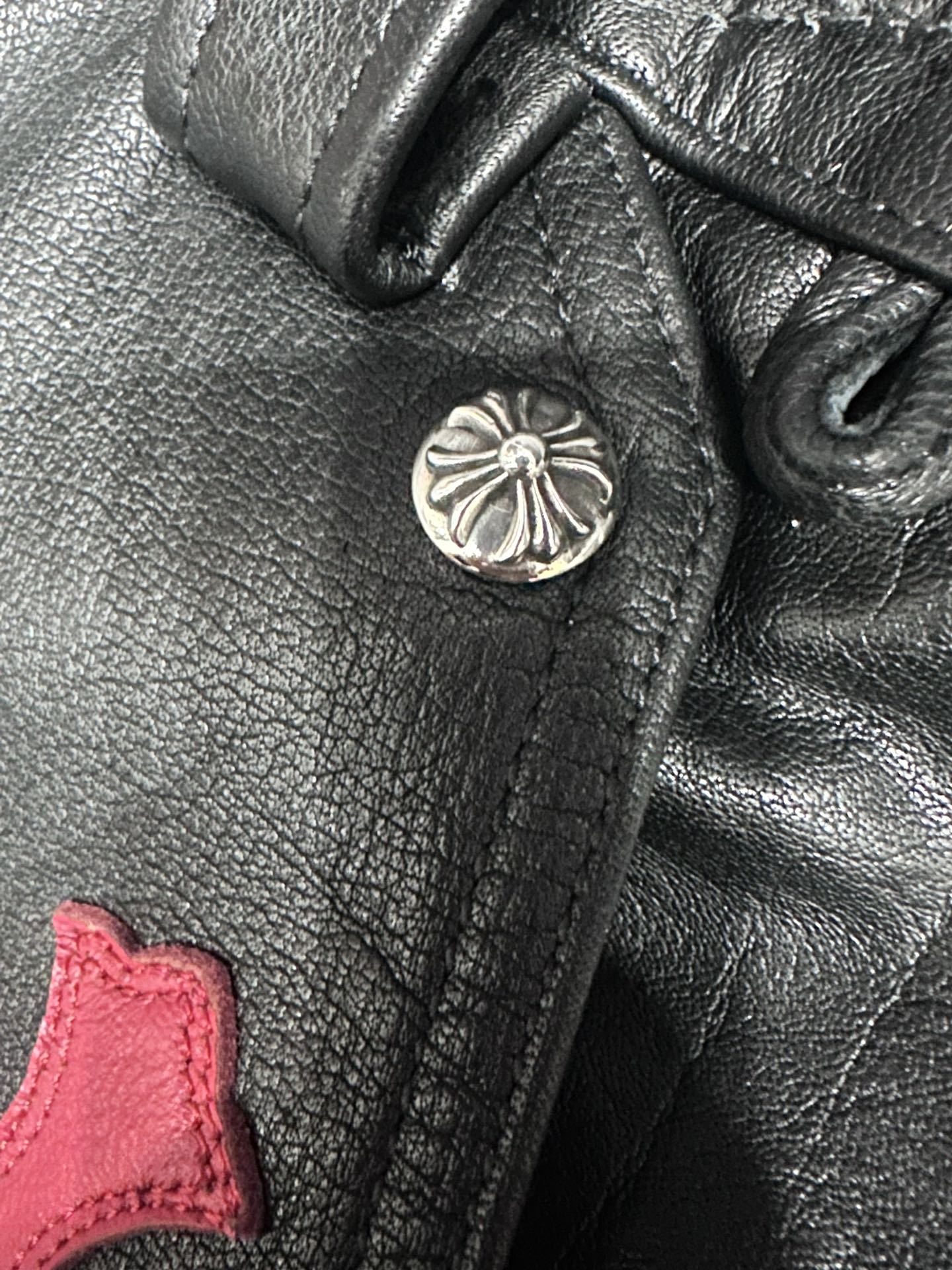 クロムハーツ フレイム レザーパッチワーク Leather ジーンズ マルチカラー 画像 4