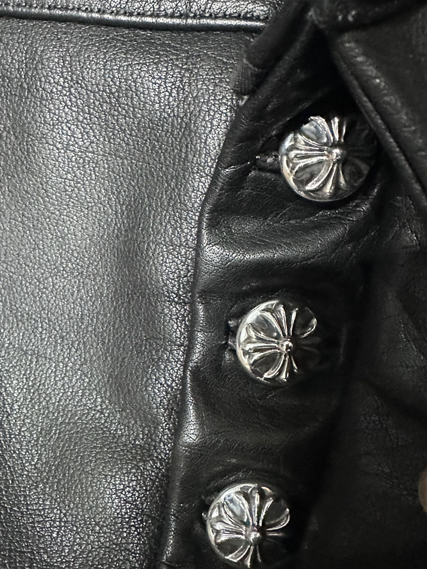 クロムハーツ フレイム レザーパッチワーク Leather ジーンズ マルチカラー 画像 5