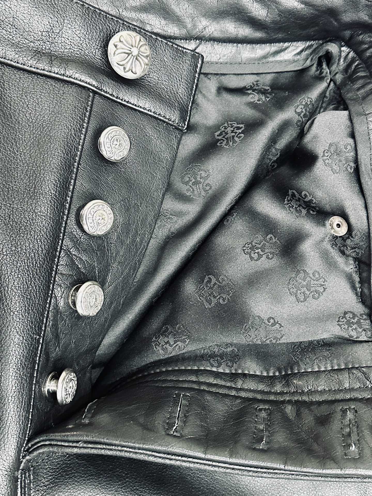 クロムハーツ フレイム Leather ジーンズ 画像 4