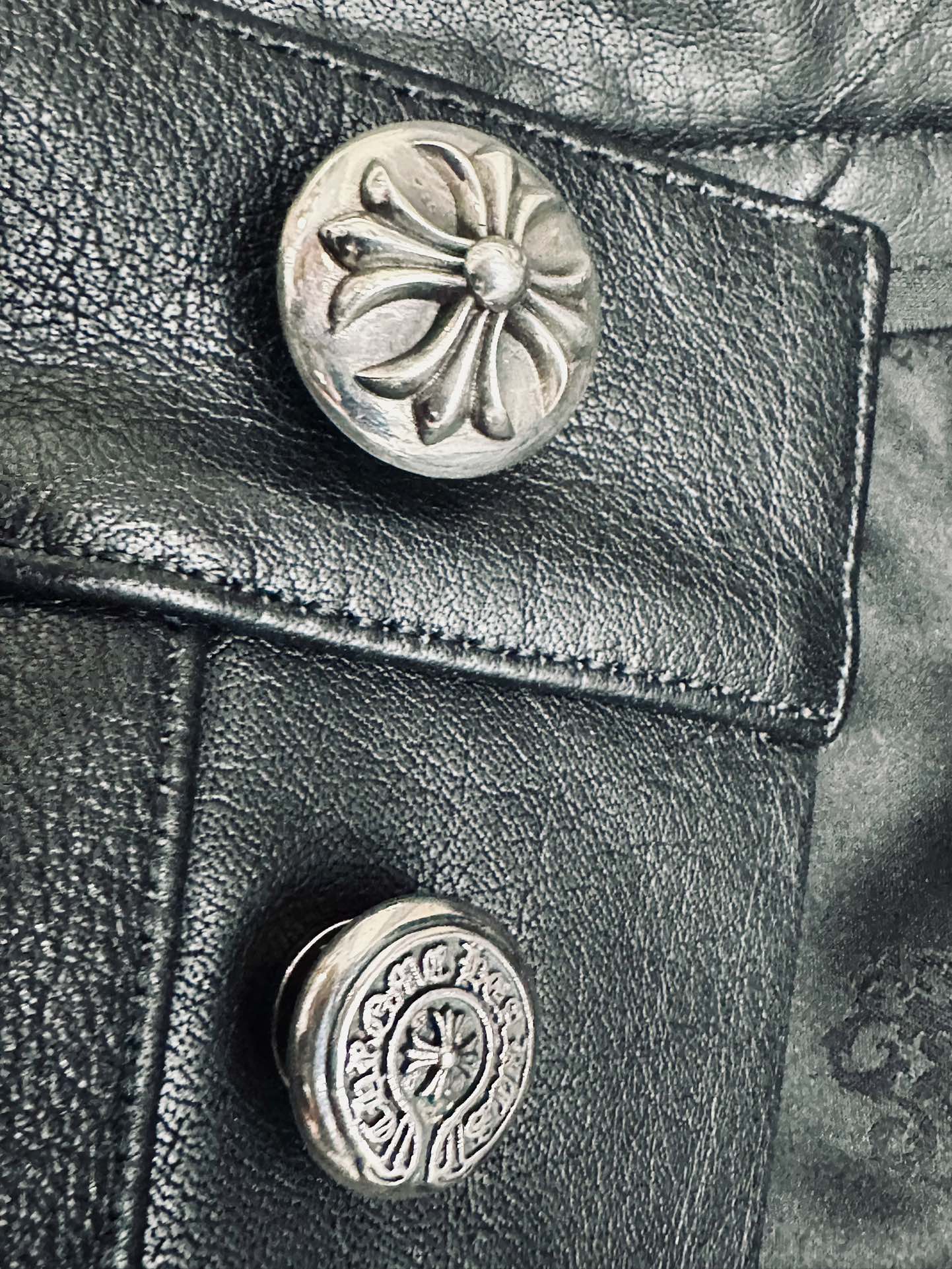 クロムハーツ フレイム Leather ジーンズ 画像 5