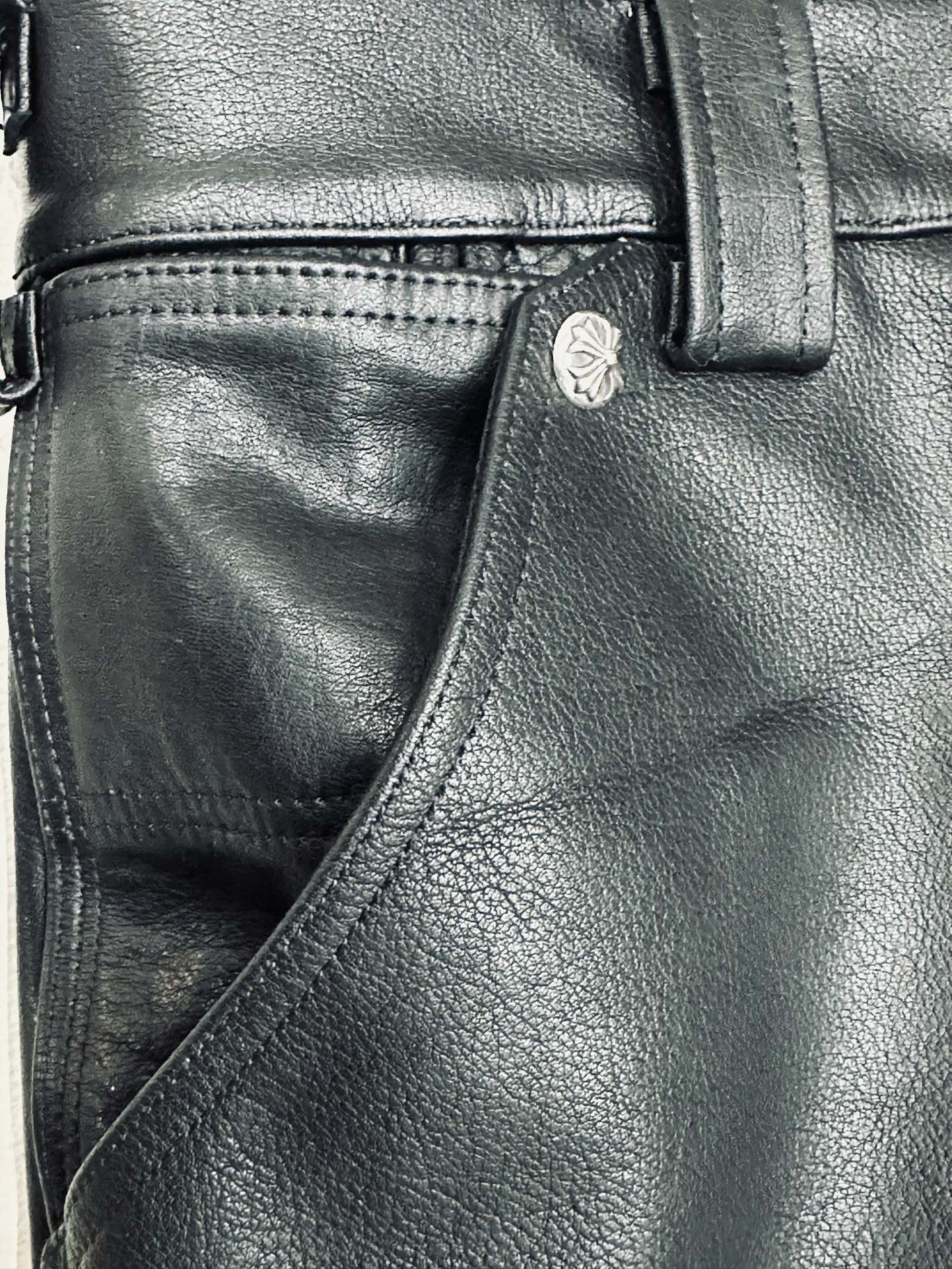クロムハーツ フレイム Leather ジーンズ 画像 6