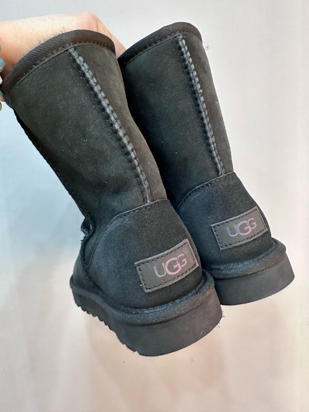 クロムハーツ x UGG クロス レザーパッチ Mid Snow ブーツ ブラック 画像 4
