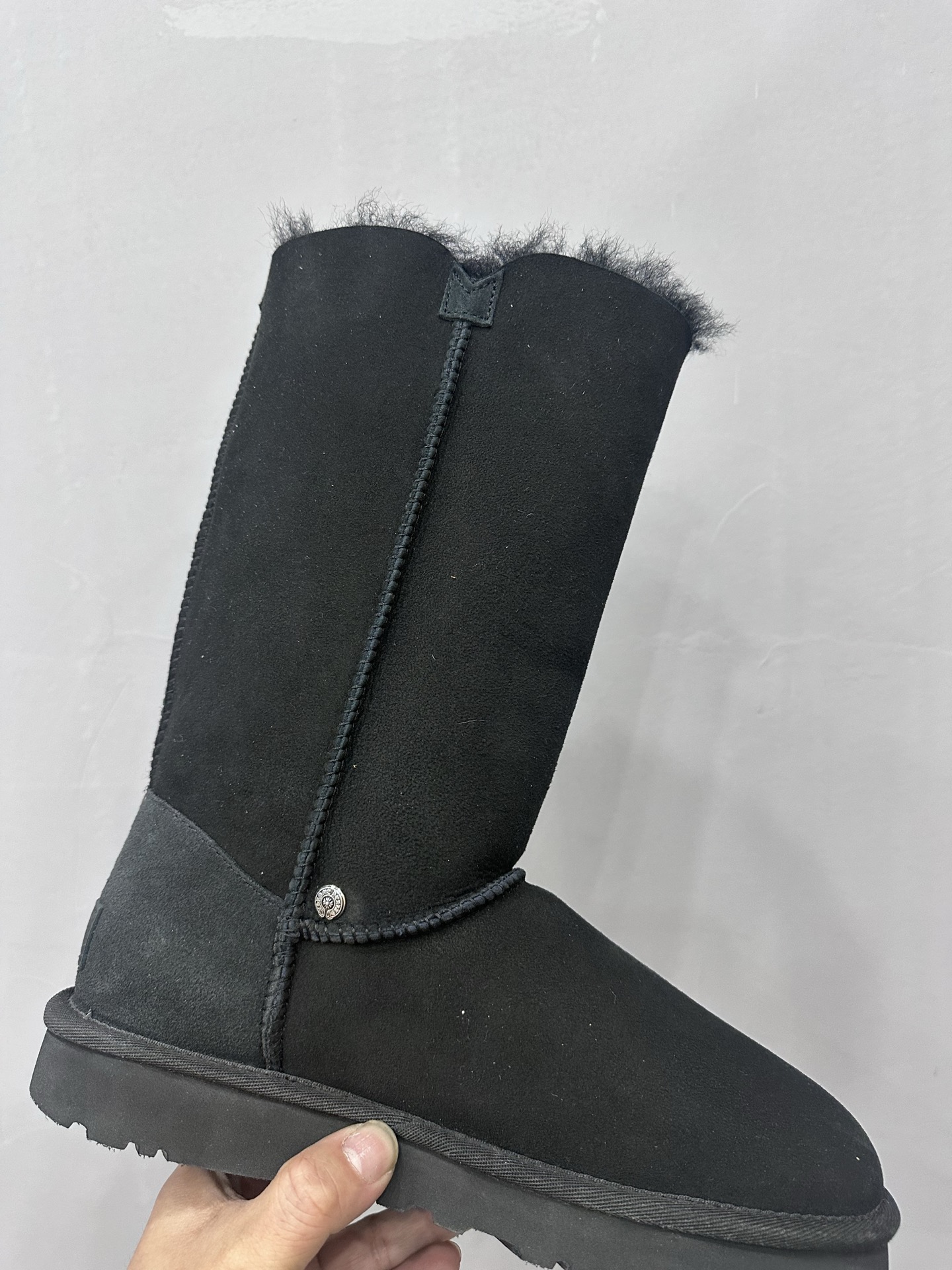 クロムハーツ x UGG High Snow ブーツ ブラック 詳細画像 2