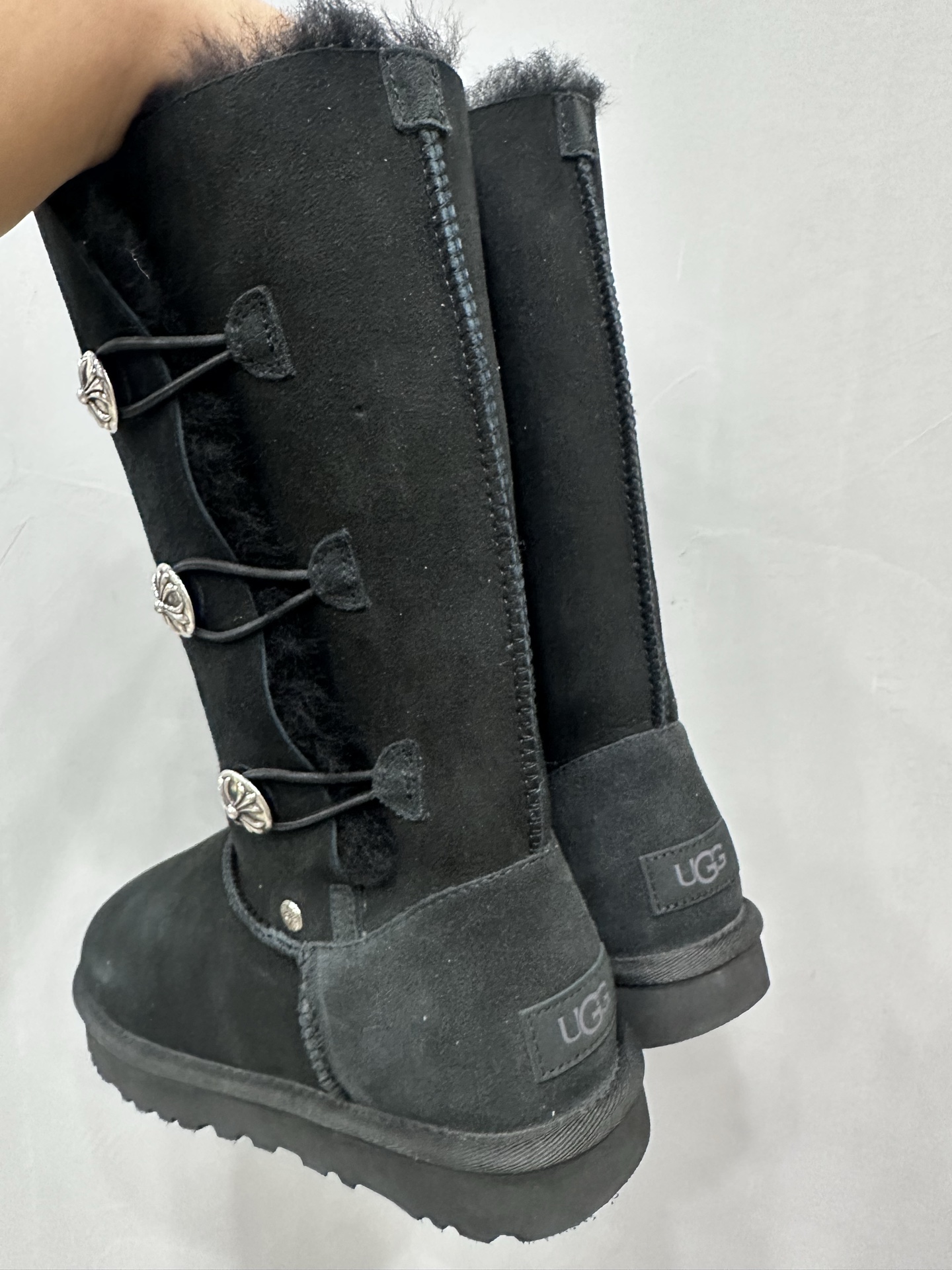 クロムハーツ x UGG High Snow ブーツ ブラック 詳細画像 3