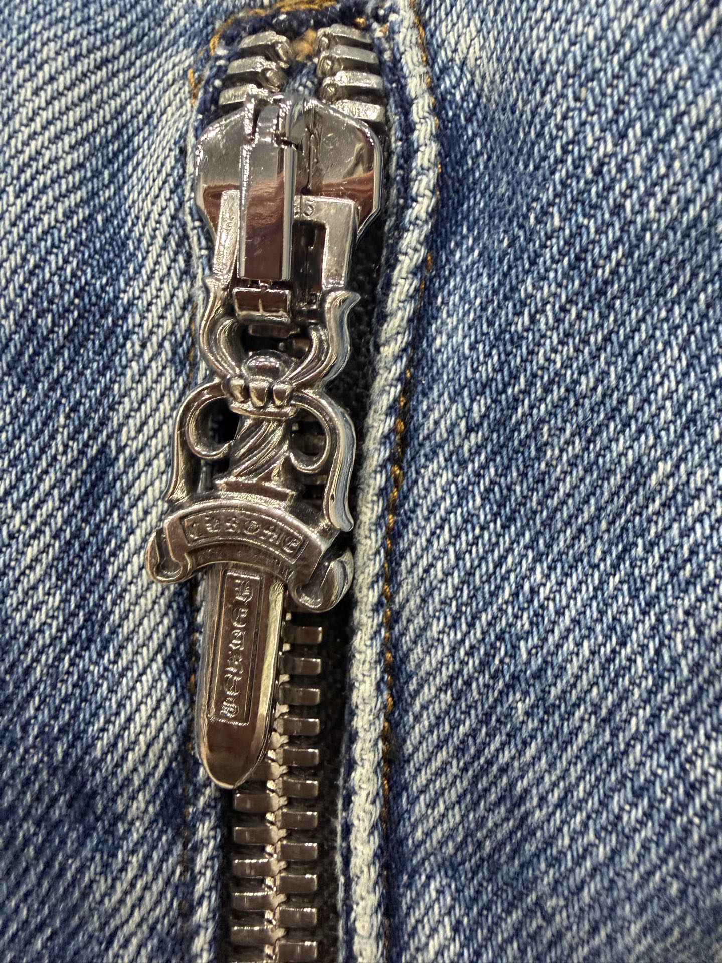 クロムハーツ x Levi's レザー Patch デニム シェルパ ジャケット Blue 画像 5