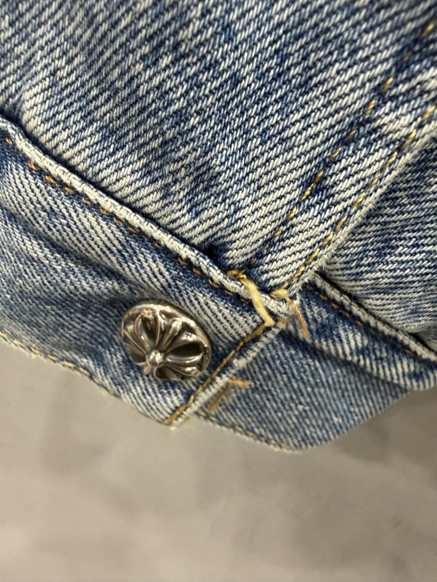 クロムハーツ x Levi's レザー Patch デニム シェルパ ジャケット Blue 画像 9