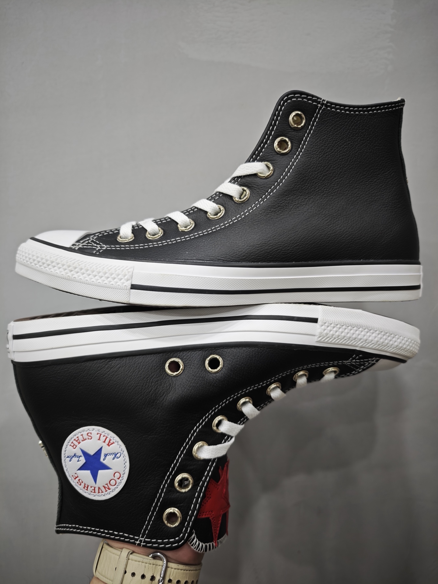 クロムハーツ x コンバース 1970s High Top スニーカー ブラック レッド 詳細画像 2