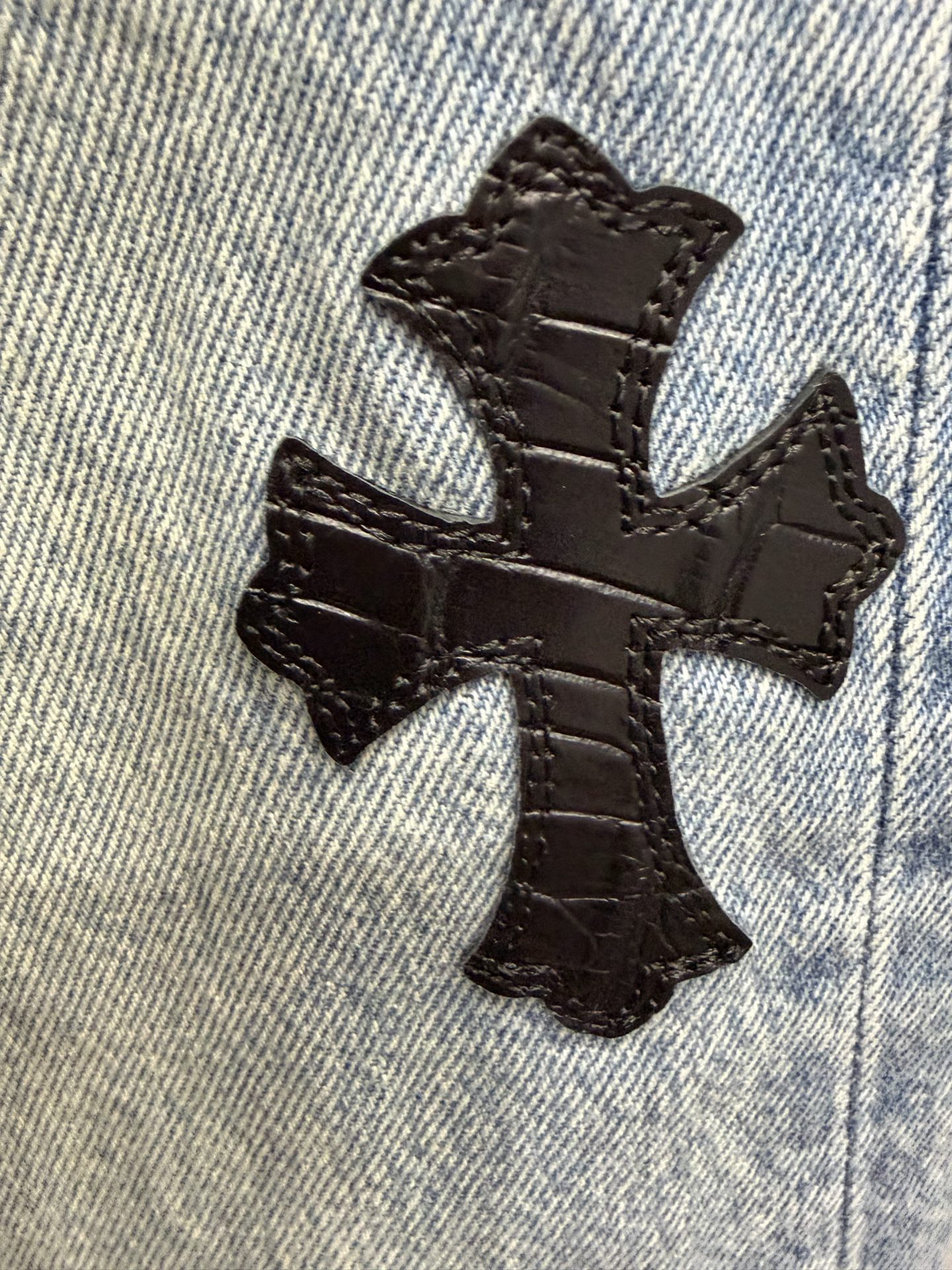 クロムハーツ x Levi's 501 Crocodile レザー Patch ジーンズ ライトブルー 画像 4