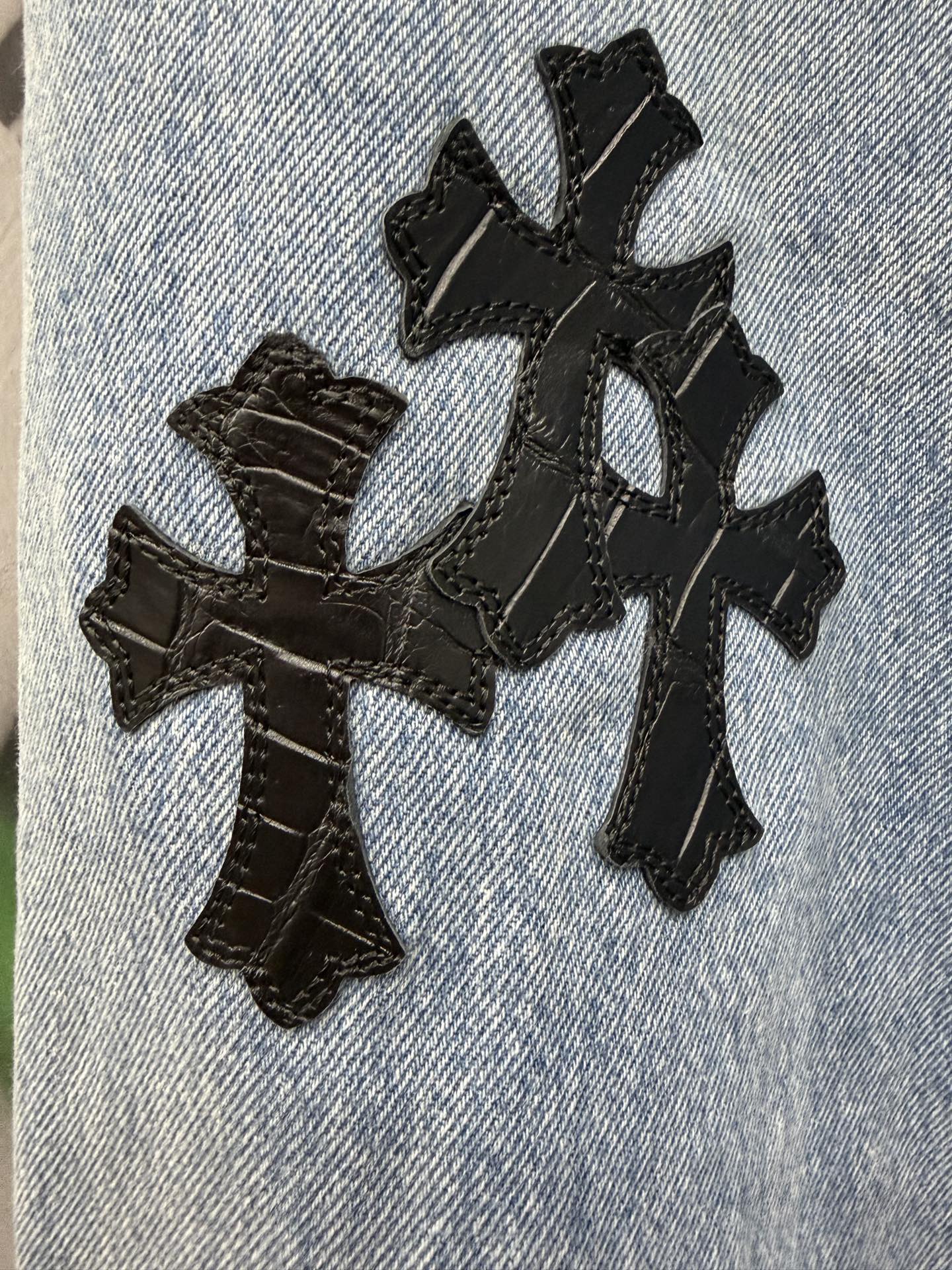 クロムハーツ x Levi's 501 Crocodile レザー Patch ジーンズ ライトブルー 画像 8