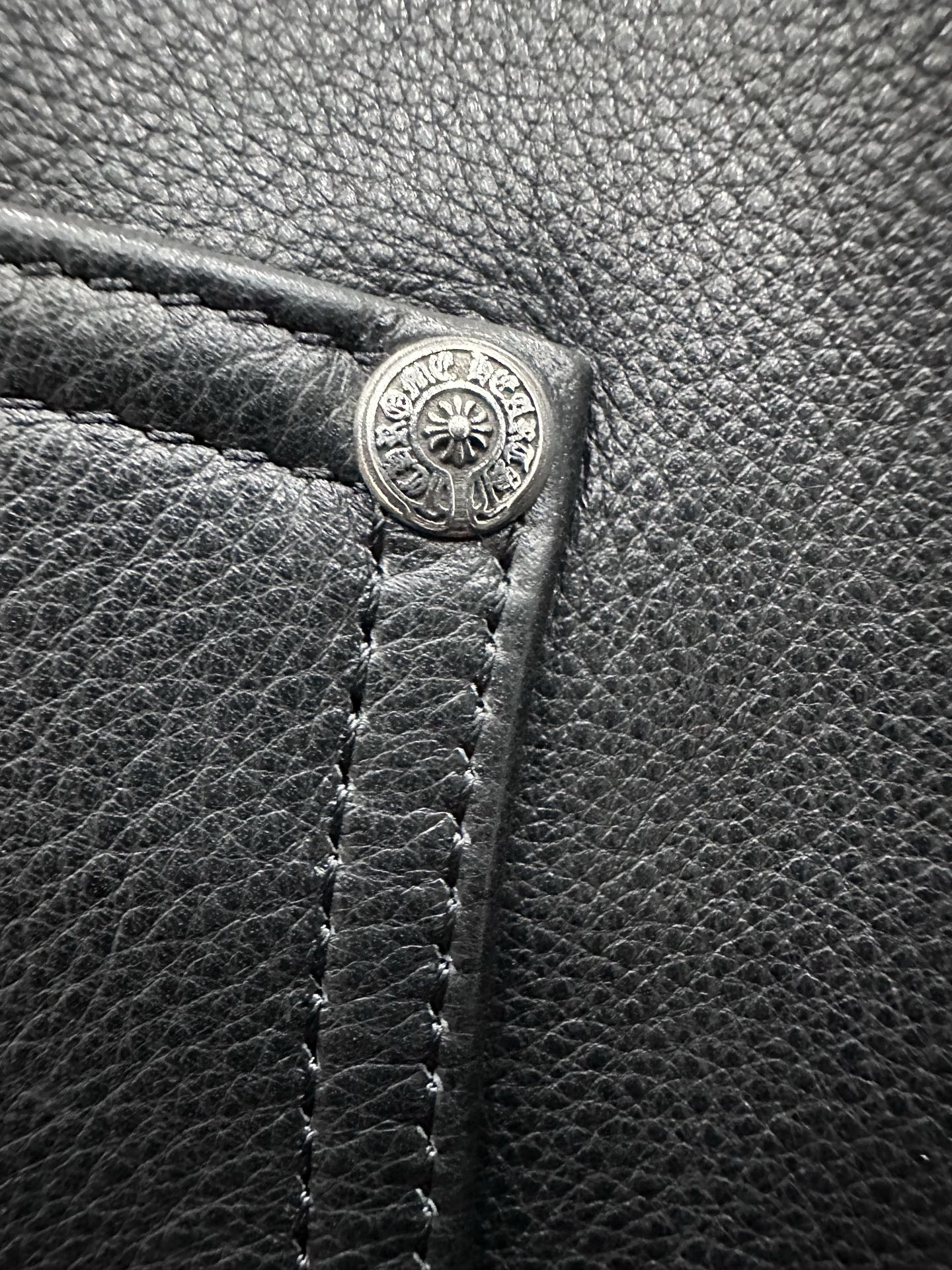 クロムハーツ Double Knee Work Leather ジーンズ ブラック 画像 6
