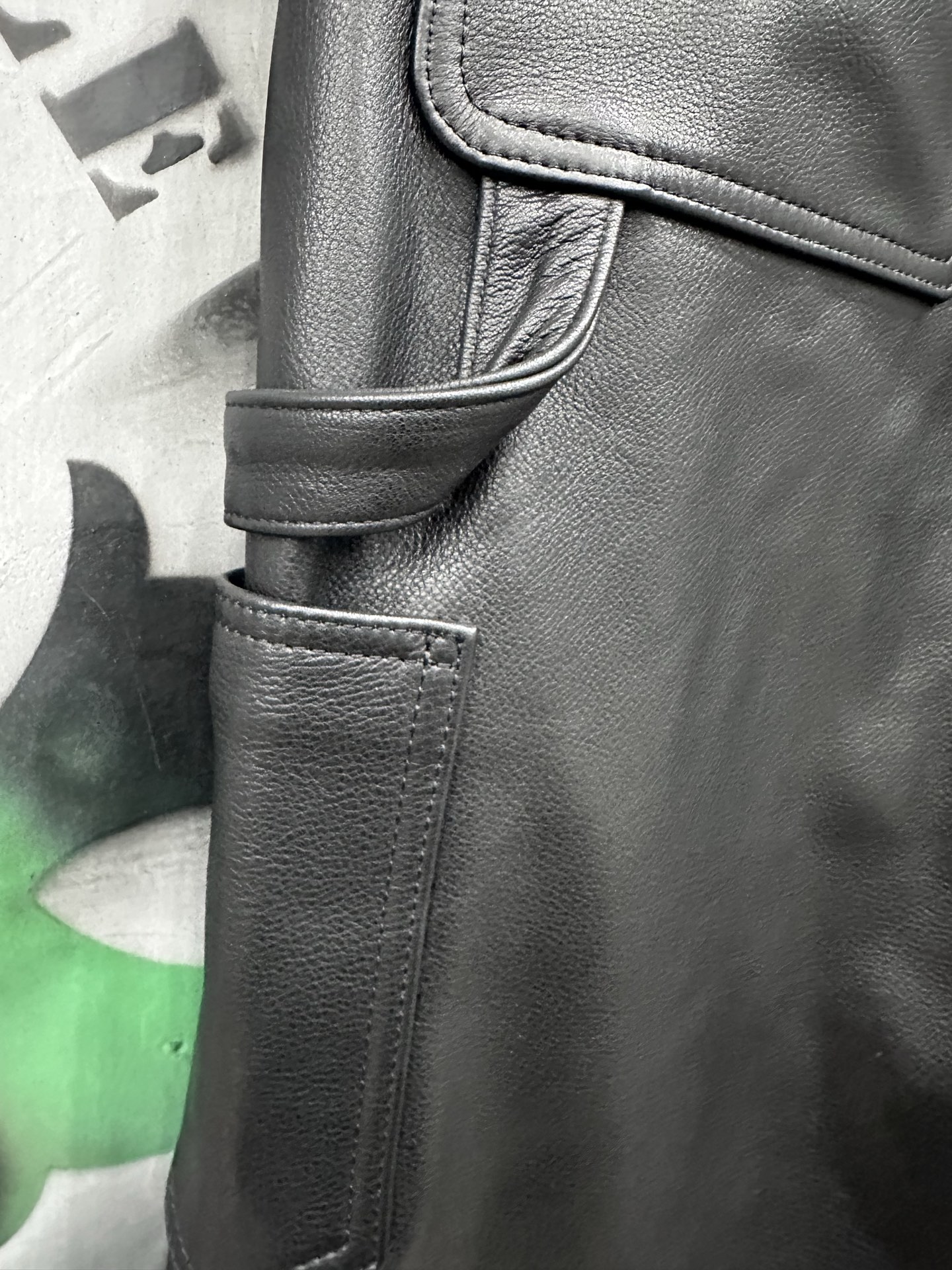 クロムハーツ Double Knee Work Leather ジーンズ ブラック 画像 7