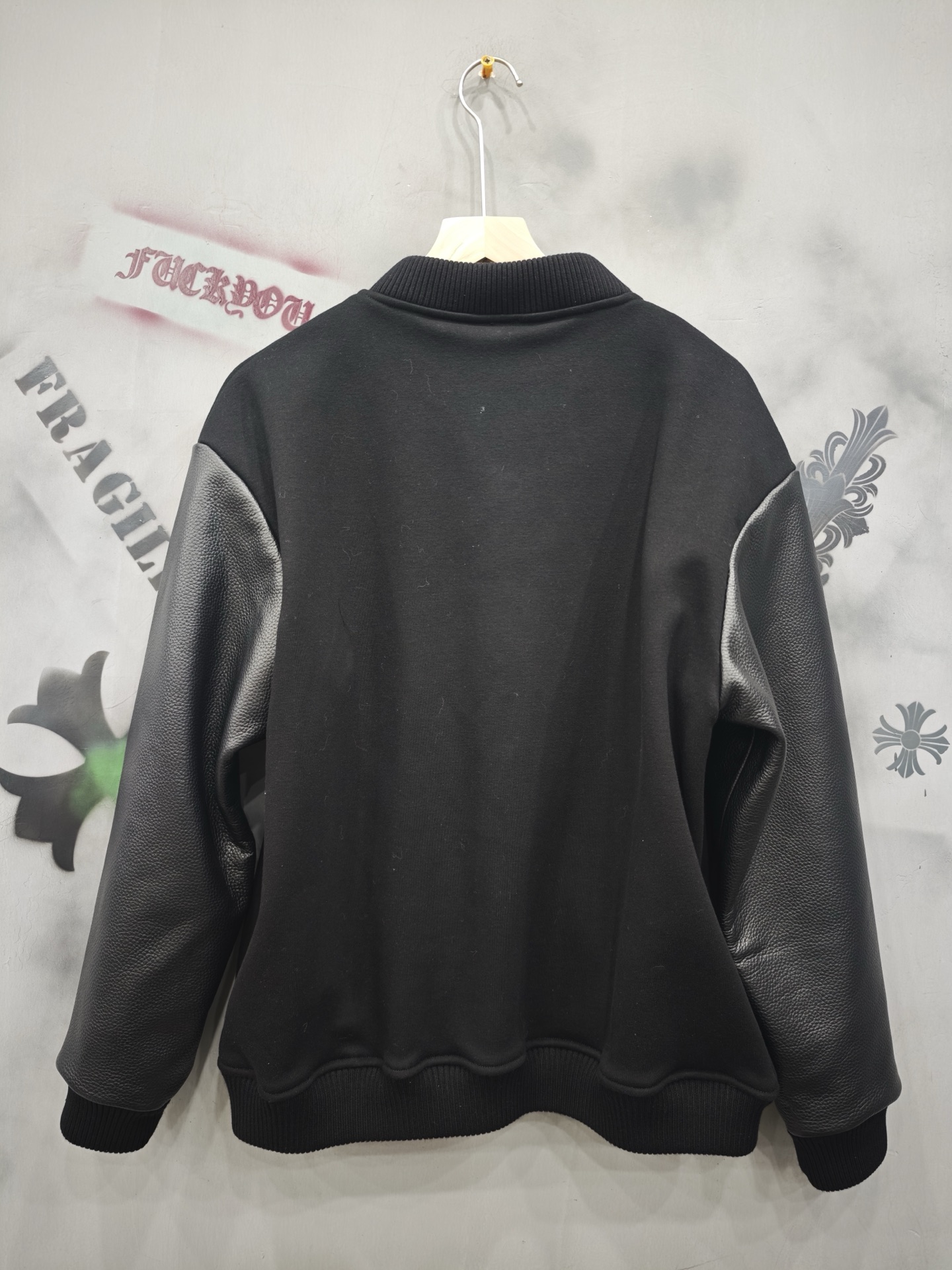 クロムハーツ Leather Patchwork Baseball Jacket 詳細画像 1