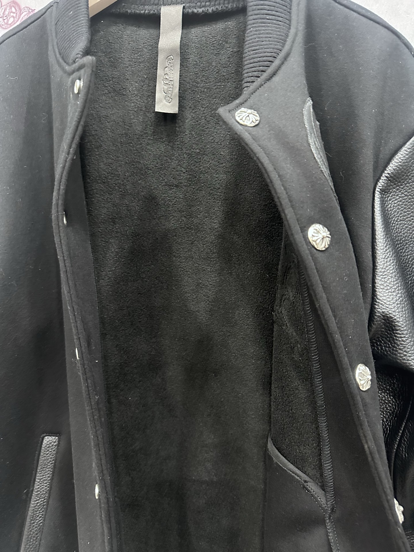 クロムハーツ Leather Patchwork Baseball Jacket 詳細画像 2