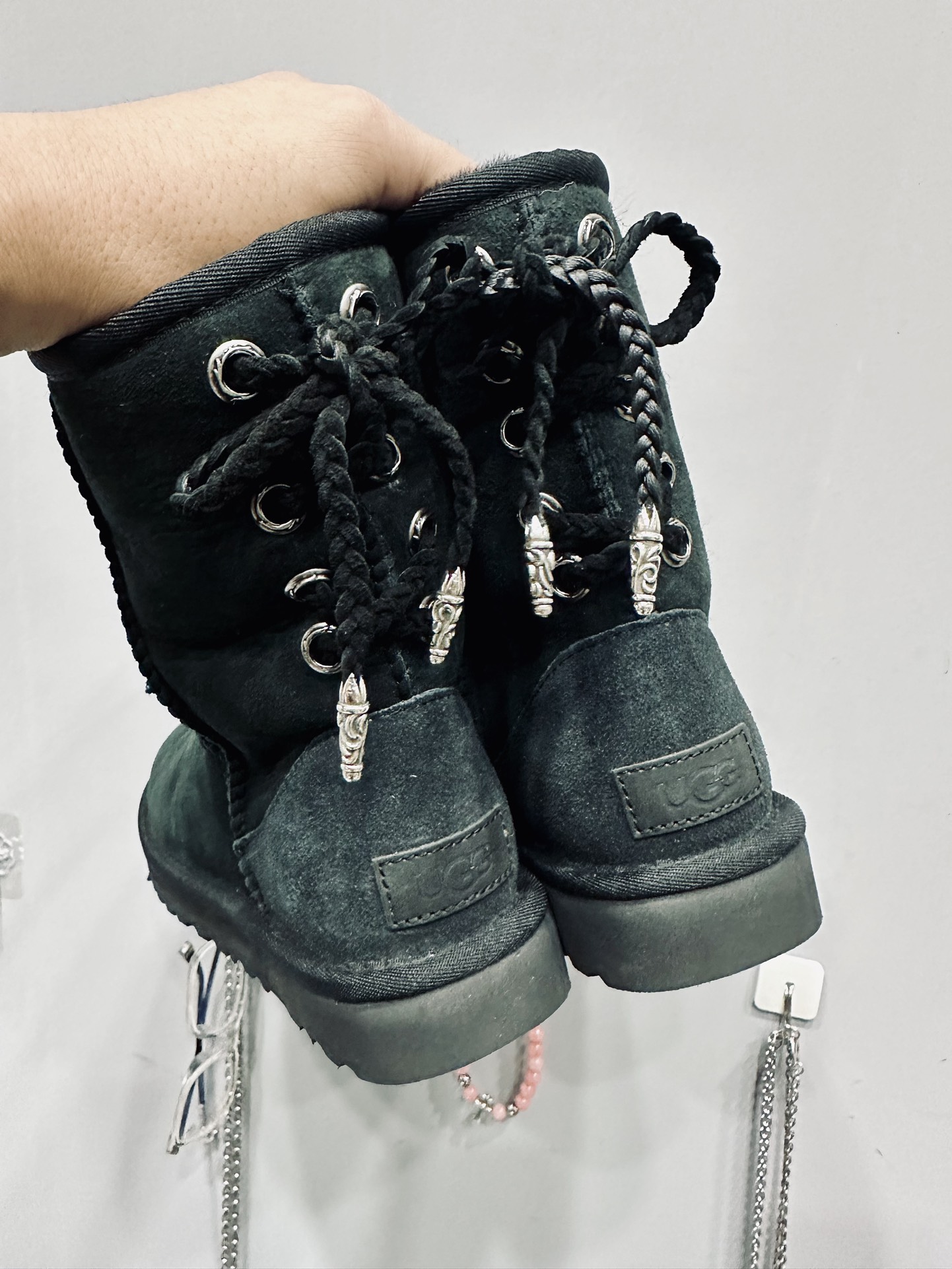 クロムハーツ x UGG Mid Snow ブーツ ブラック 詳細画像 1