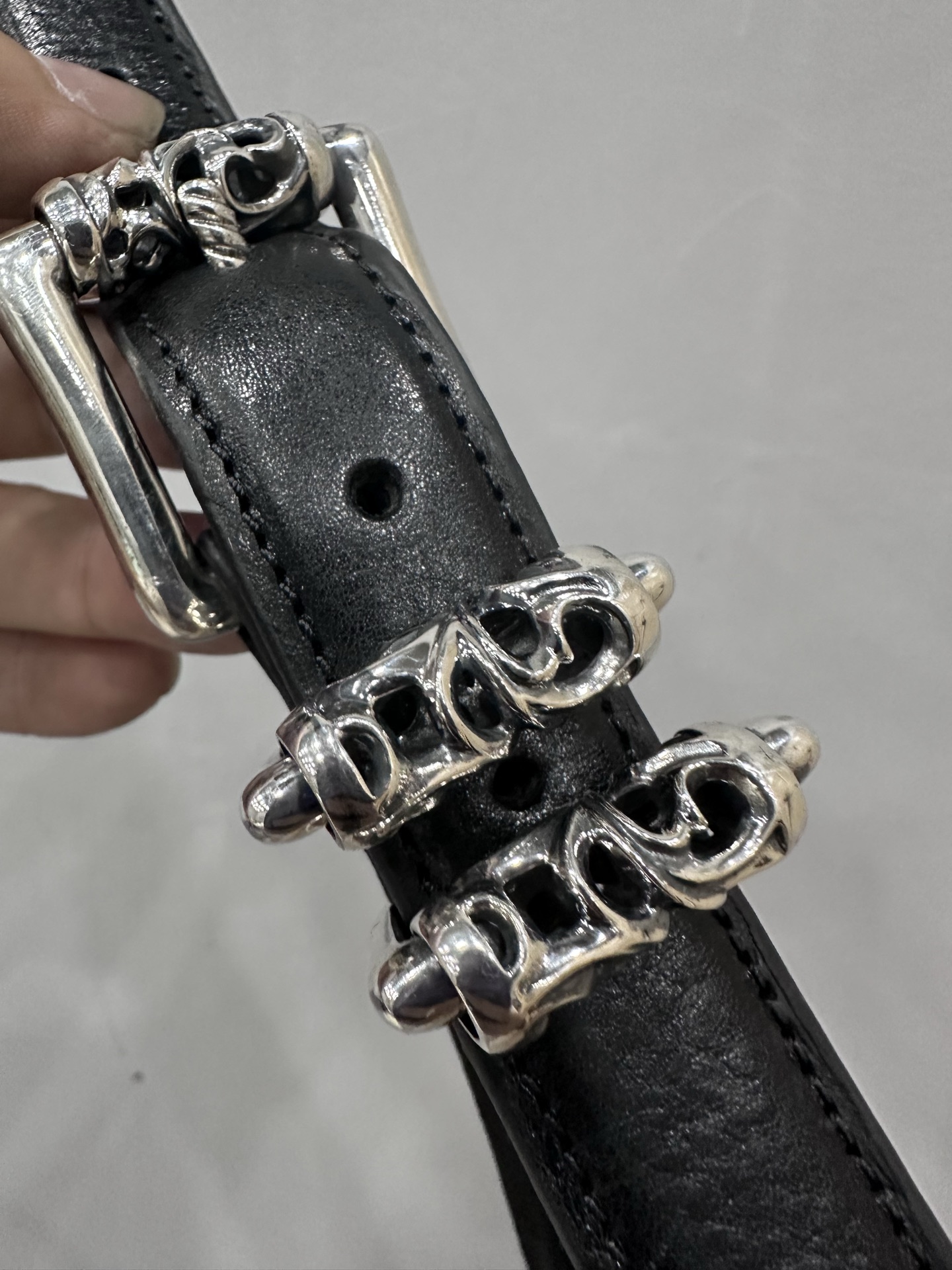 クロムハーツ Vine Roller レザー ベルト ブラック 画像 4