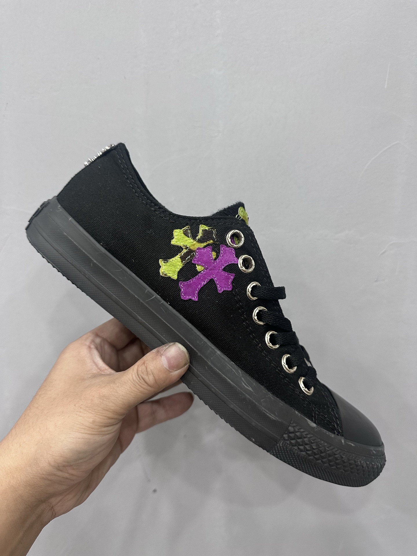 クロムハーツ x コンバース 1970s High Top スニーカー ブラック グリーン 詳細画像 1