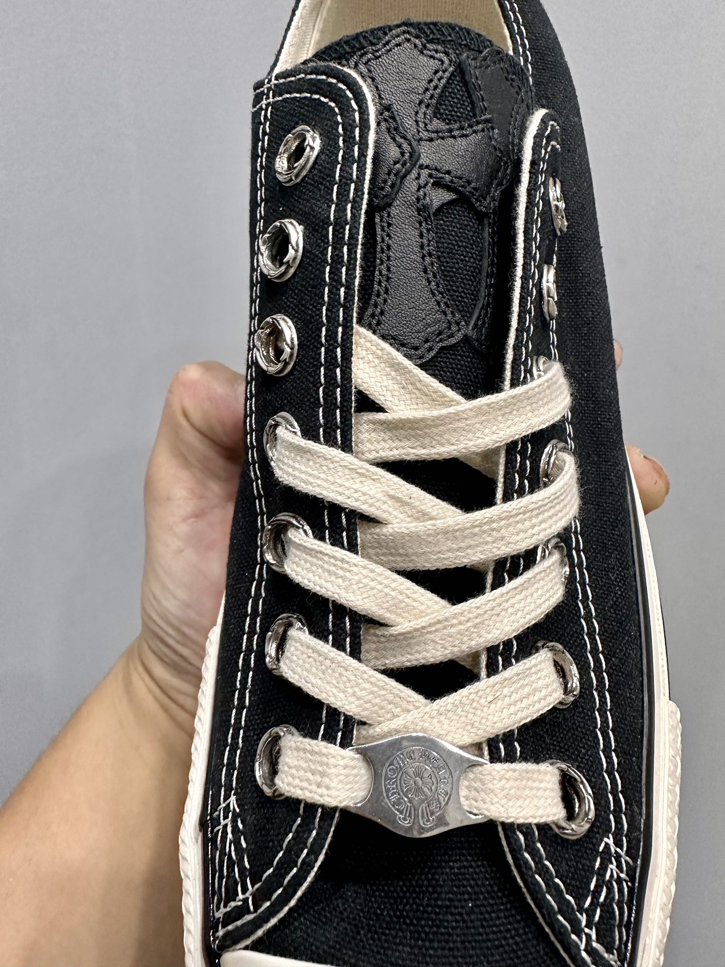 クロムハーツ x Converse 1970s ロートップ スニーカー ブラック 詳細画像 2