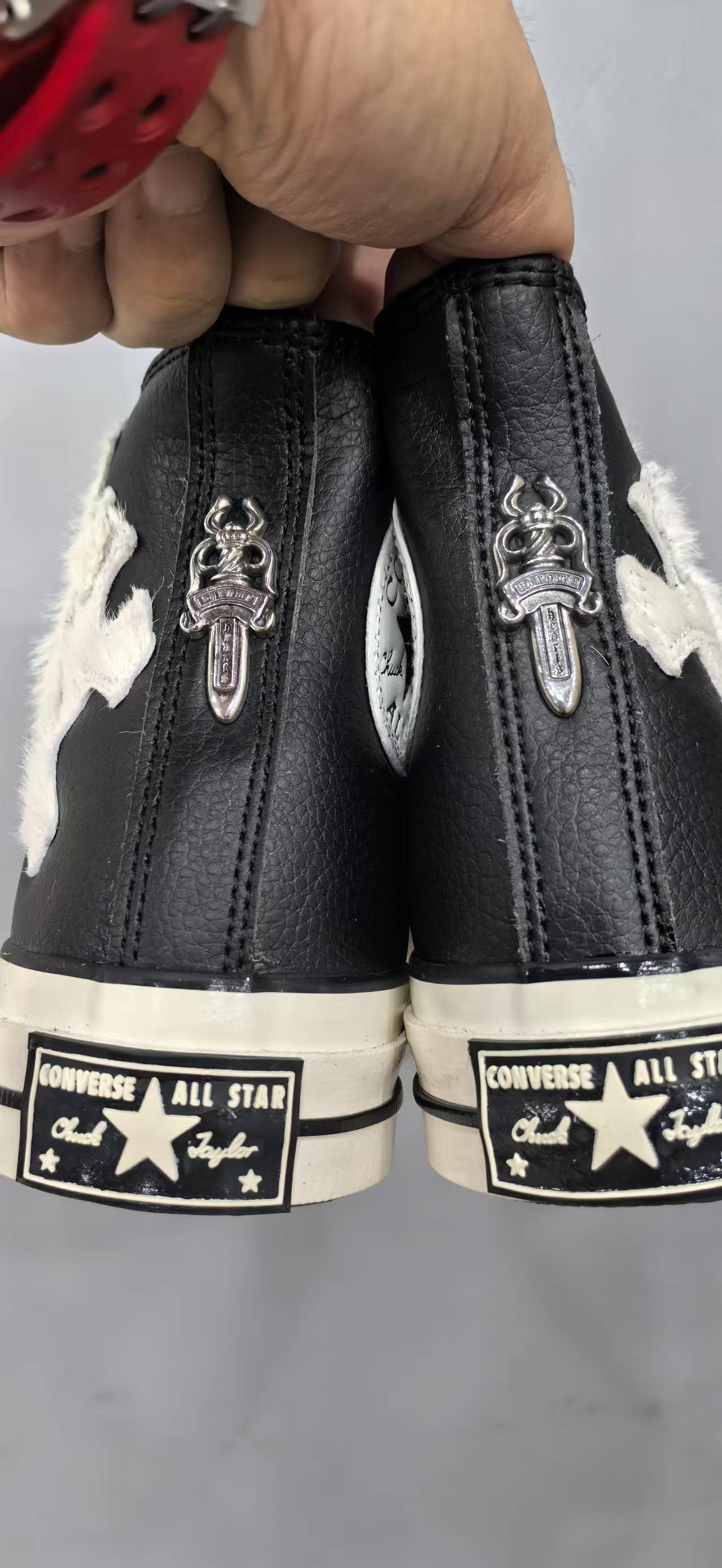 クロムハーツ x コンバース Haircalf 1970s High Top スニーカー ブラック 詳細画像 3