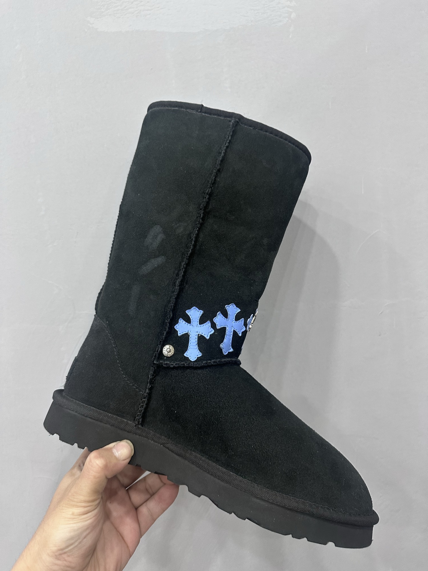 クロムハーツ x UGG ダガー High Snow ブーツ ブルー 詳細画像 1