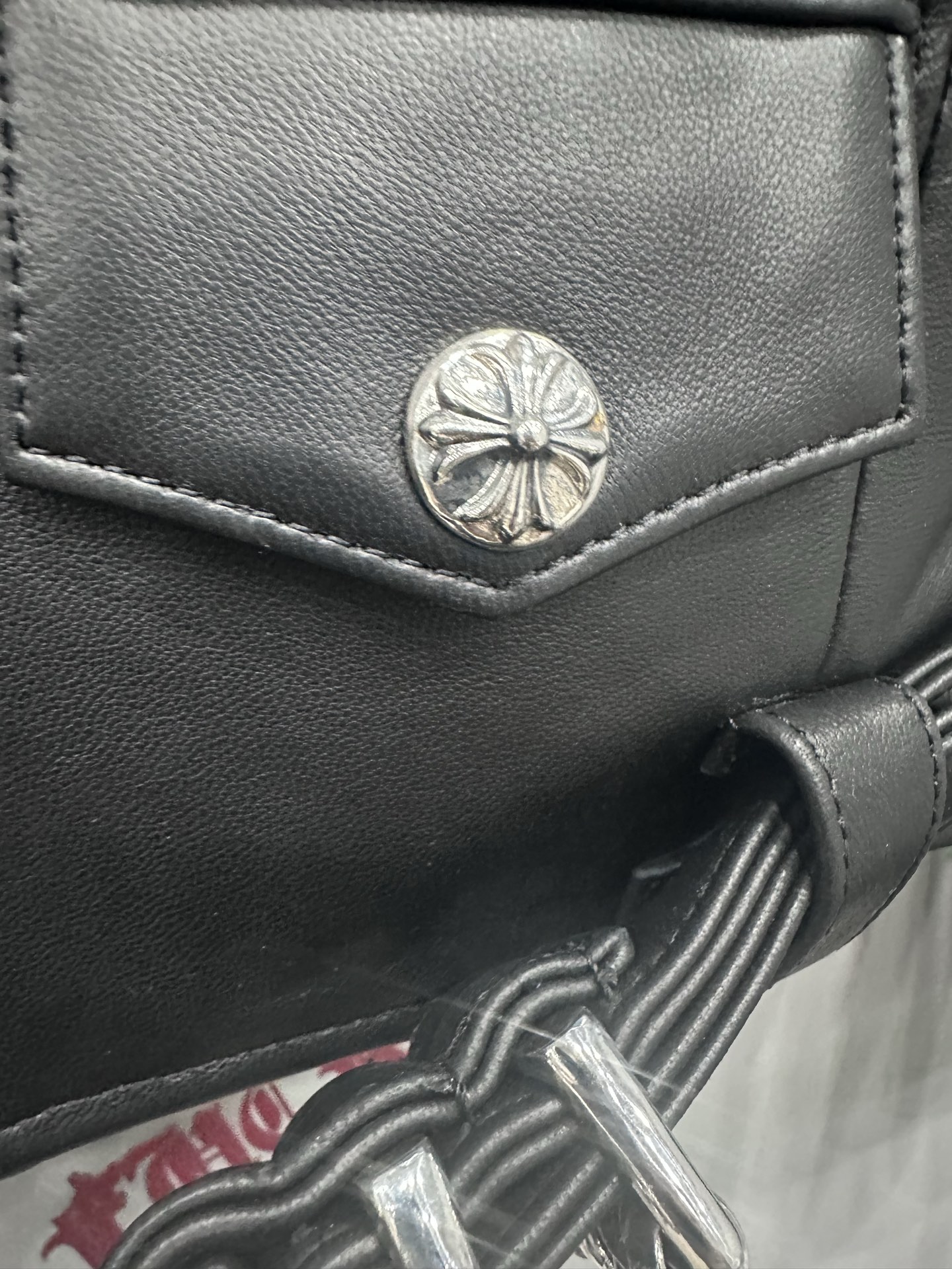 クロムハーツ x エルメス JJ Dean レザー モトジャケット ブラック 画像 6