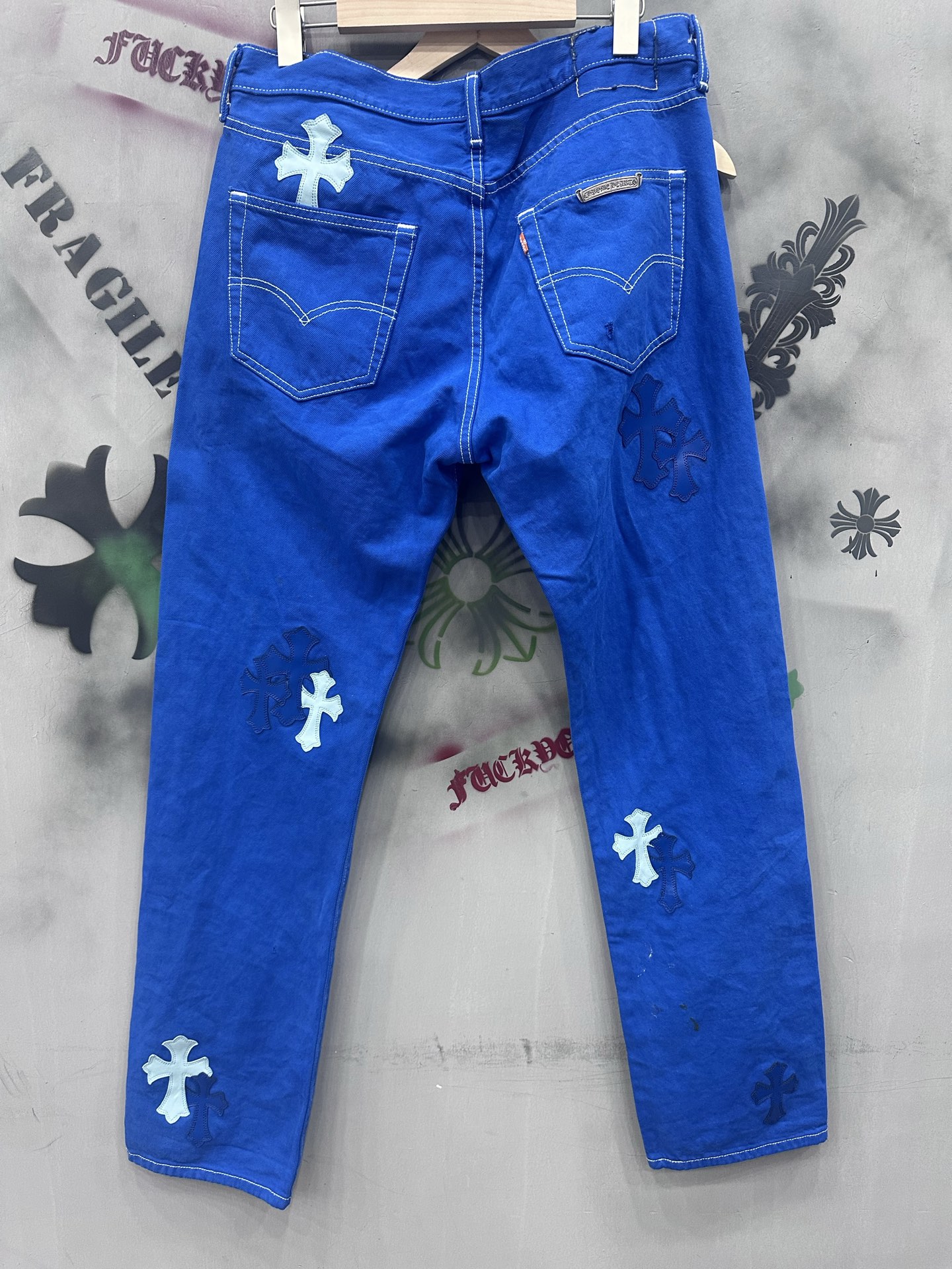 クロムハーツ x Levi's London Dyed 501 ジーンズ Blue 詳細画像 1