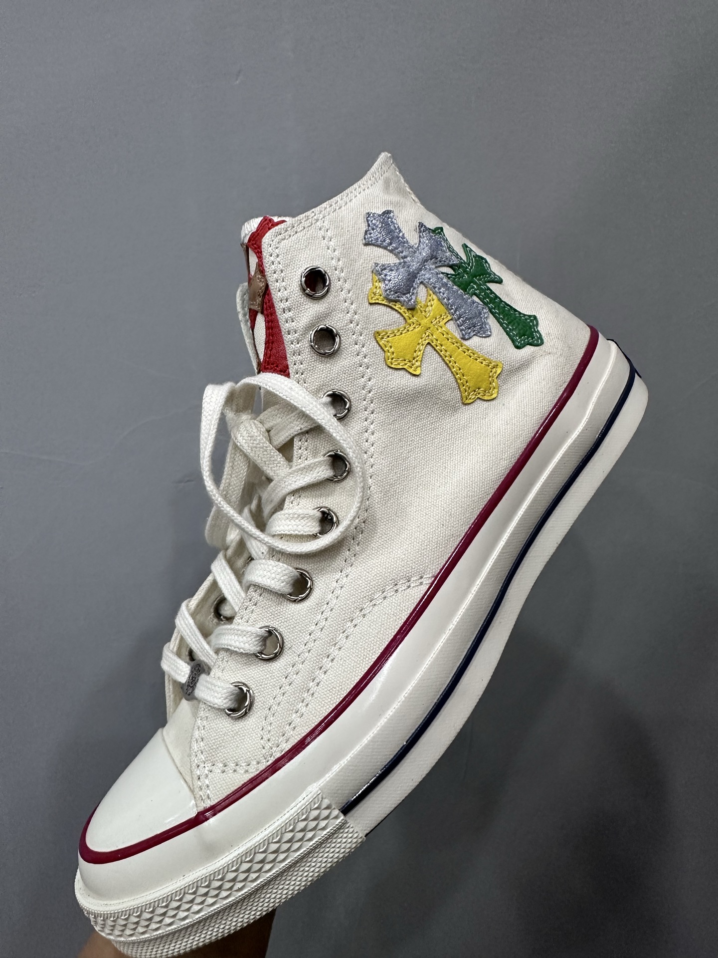 クロムハーツ x コンバース 1970s High Top スニーカー クリーム マルチカラー 詳細画像 2