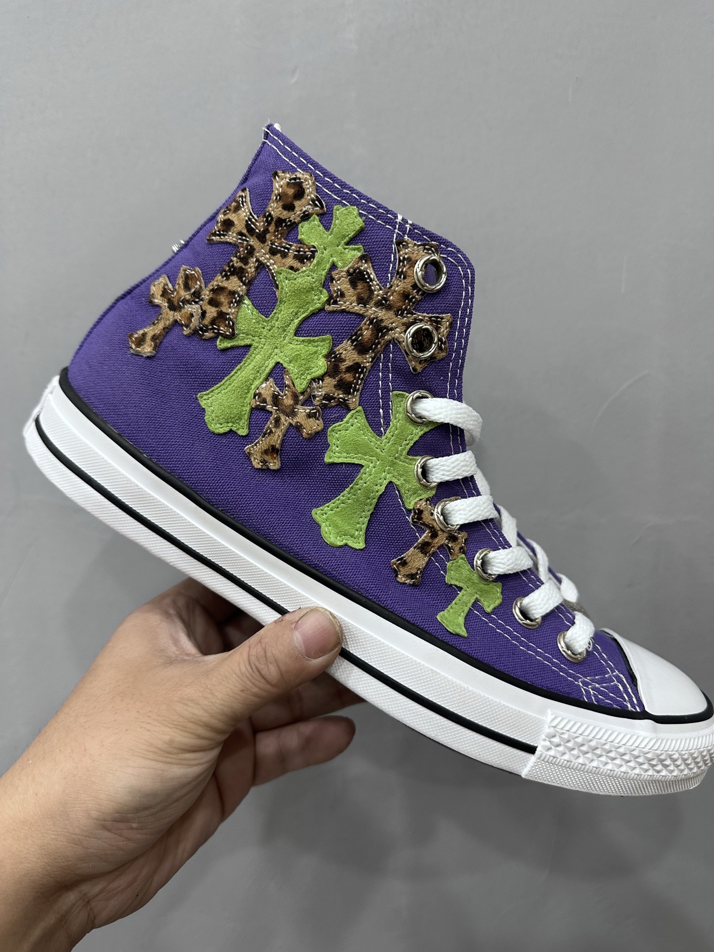 クロムハーツ x コンバース スエード 1970s High Top スニーカー グリーン 詳細画像 1