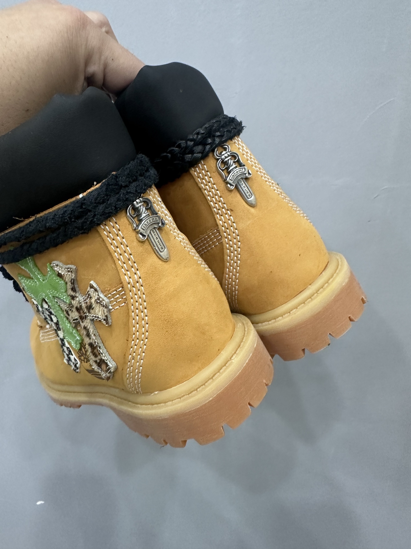 クロムハーツ x ティンバーランド レザーパッチ Haircalf ブーツ 画像 5