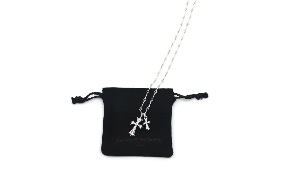 クロムハーツ ダブルクロス ネックレス 18K ゴールドプレーテッド 画像 5