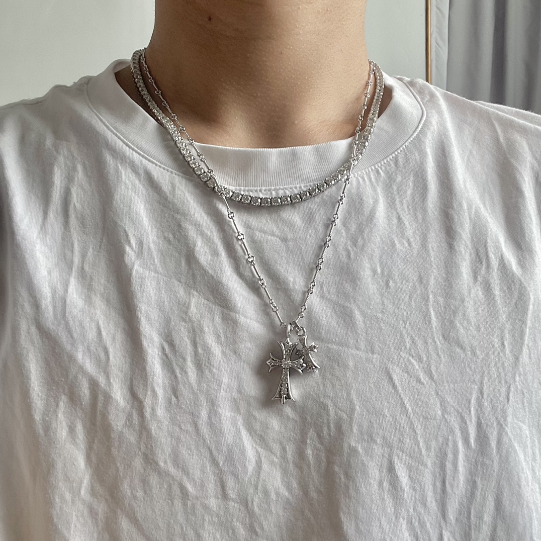 クロムハーツ ダブルクロス ネックレス 18K ゴールドプレーテッド 画像 7