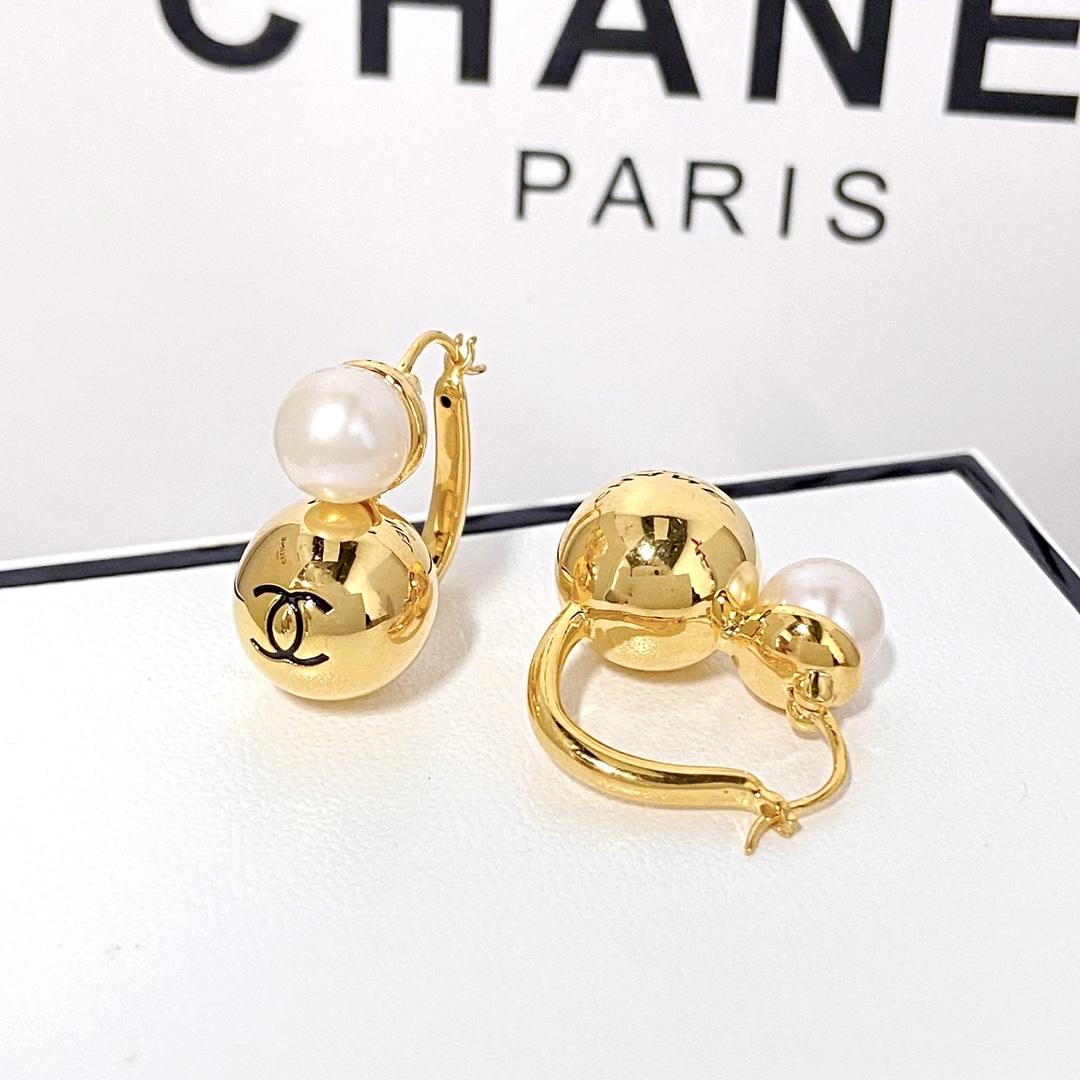 シャネル パール ピアス ゴールド 画像 8