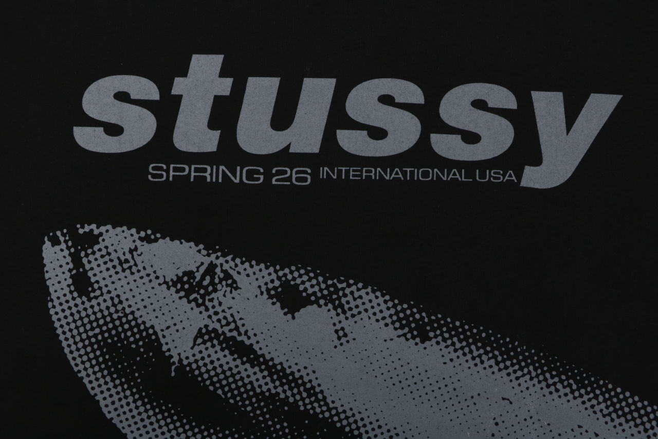 ステューシー ハーフトーンシャーク プリントTシャツ ブラック 画像 7
