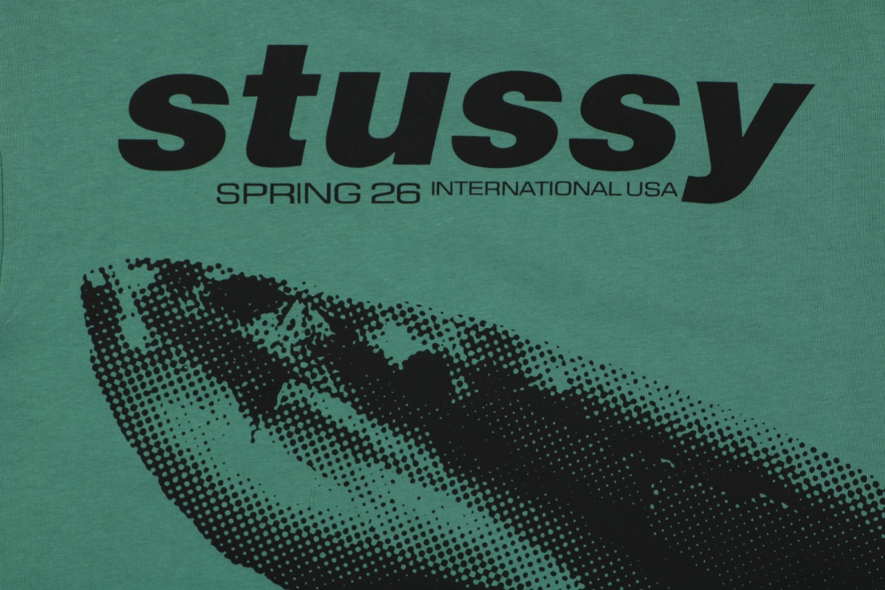 ステューシー ハーフトーンシャーク プリントTシャツ グリーン 画像 7