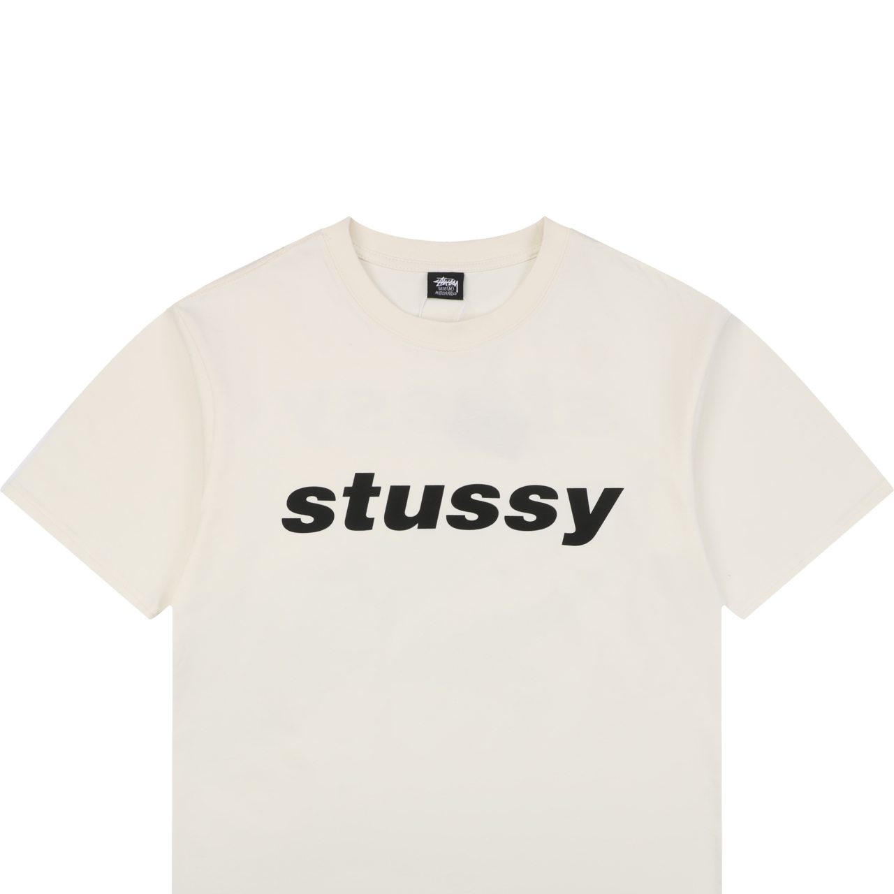 ステューシー ハーフトーンシャーク プリントTシャツ クリーム 詳細画像 3