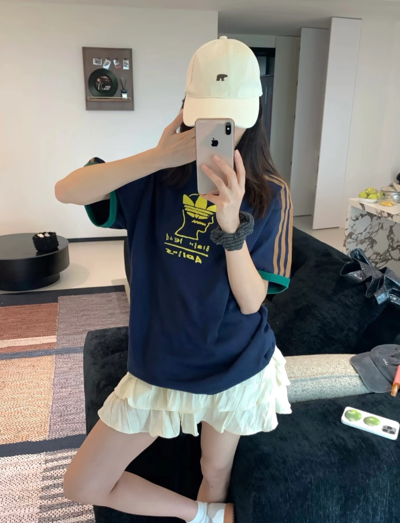 アディダス x ブレインデッド トレフォイルTシャツ ネイビー 画像 9