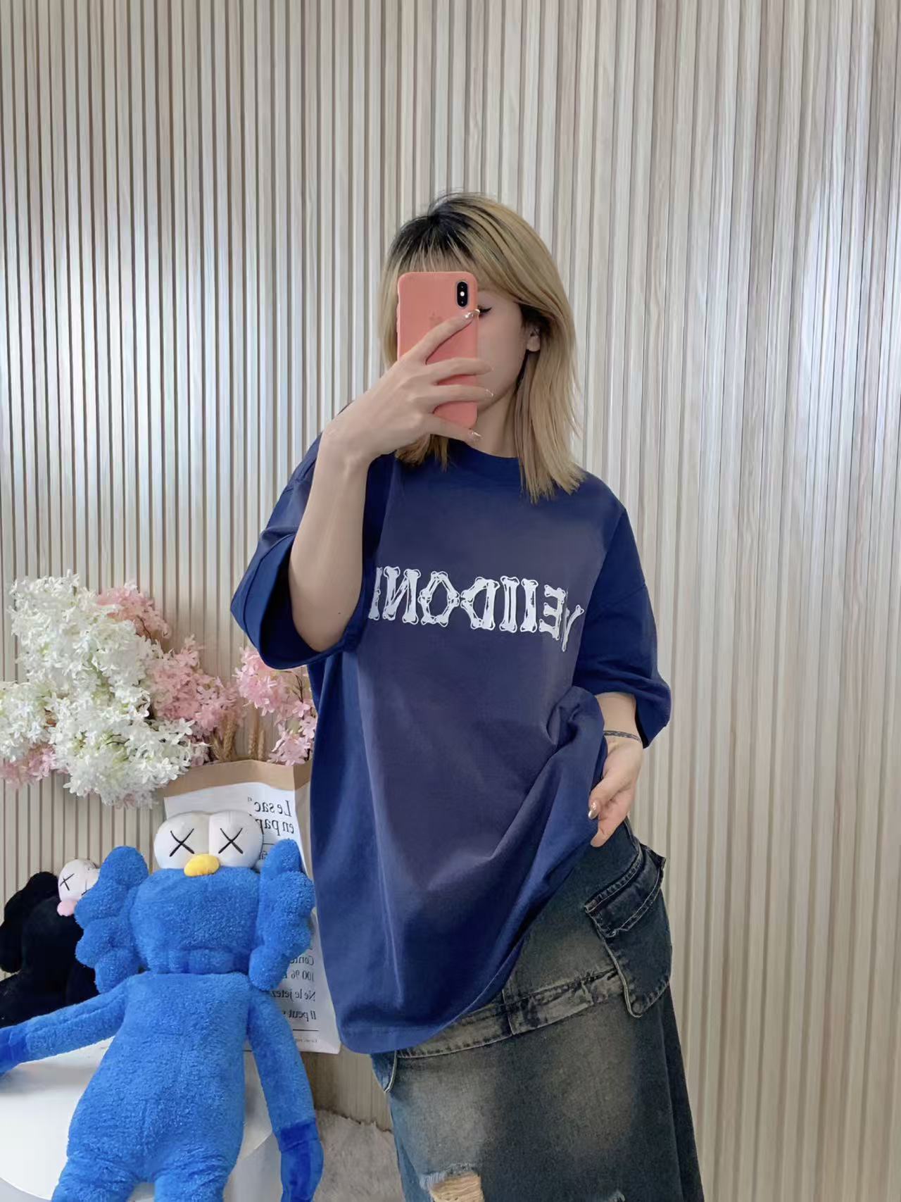 ウェルダン スケルトンレター プリントTシャツ ネイビー 画像 9