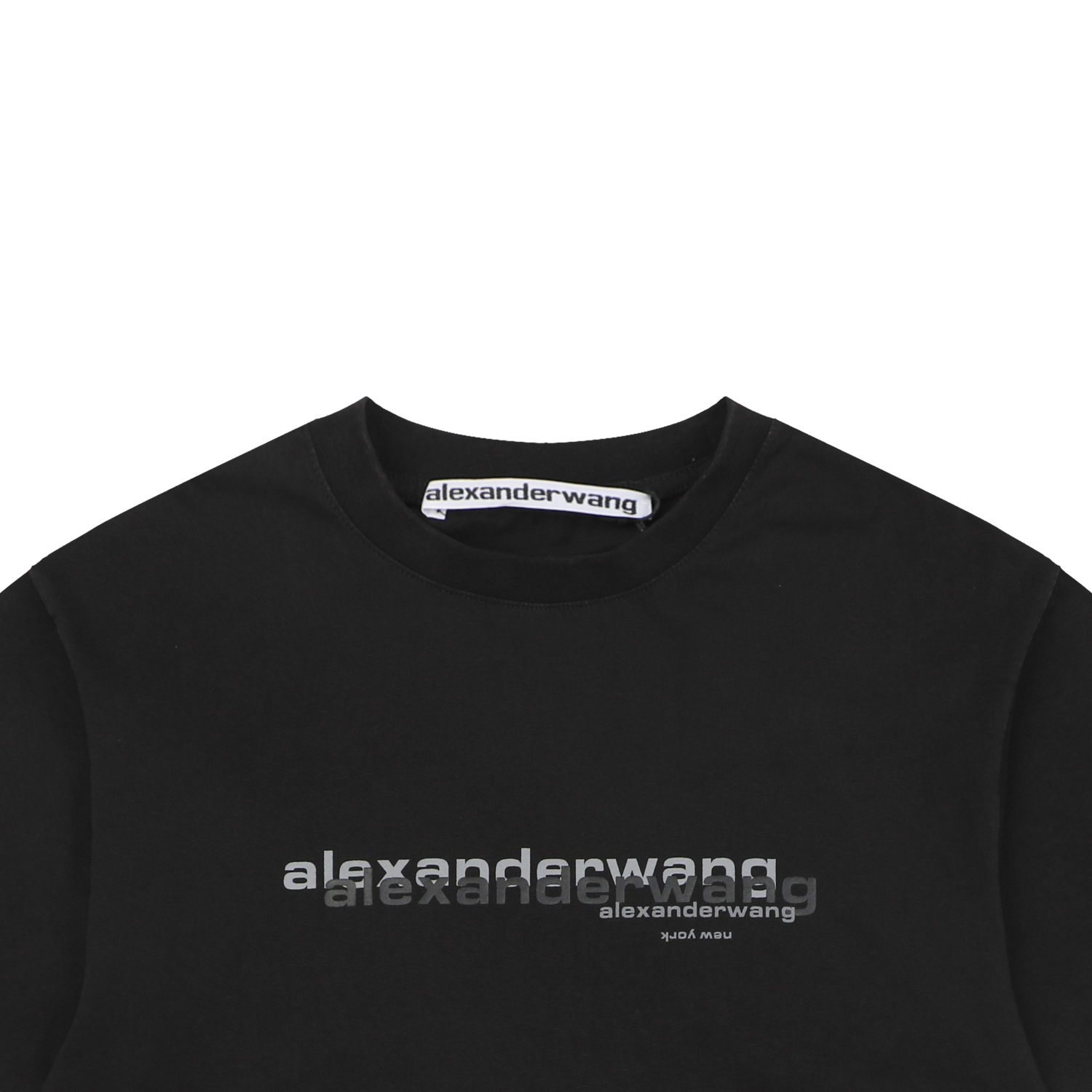 アレキサンダー ワン ダブルロウ ロゴTシャツ ブラック 詳細画像 2