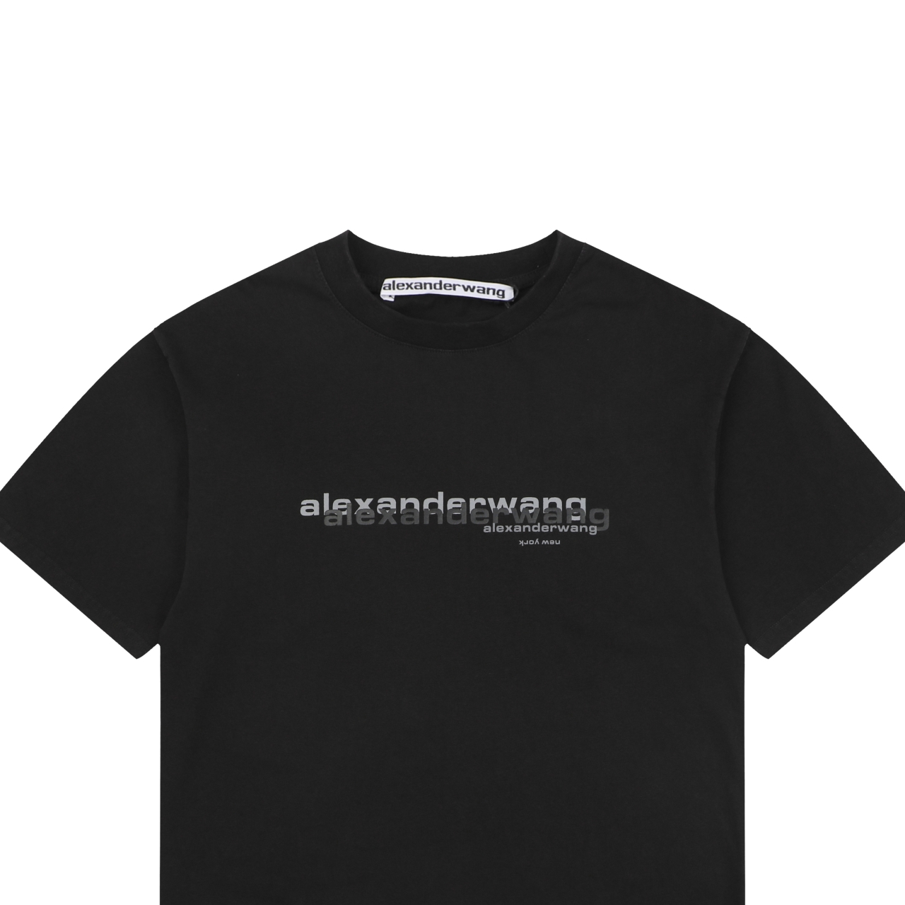アレキサンダー ワン ダブルロウ ロゴTシャツ ブラック 詳細画像 3