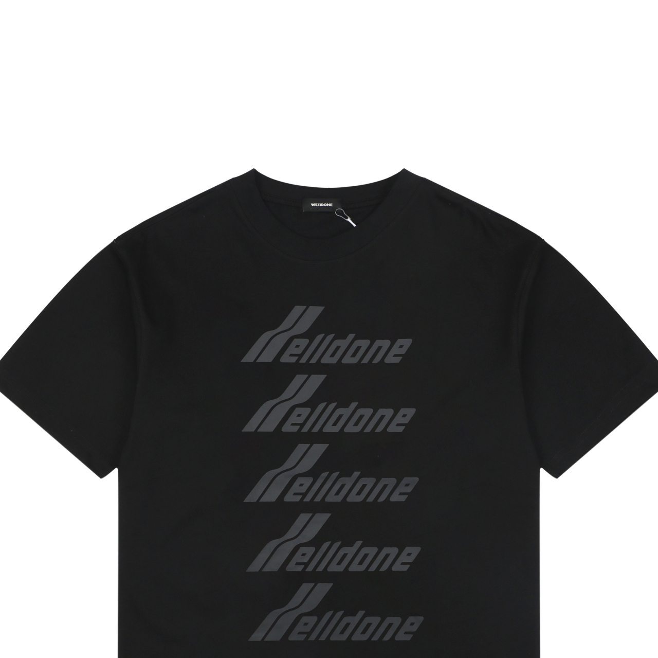 ウェルダン 5ロウ レタープリントTシャツ ブラック 詳細画像 3
