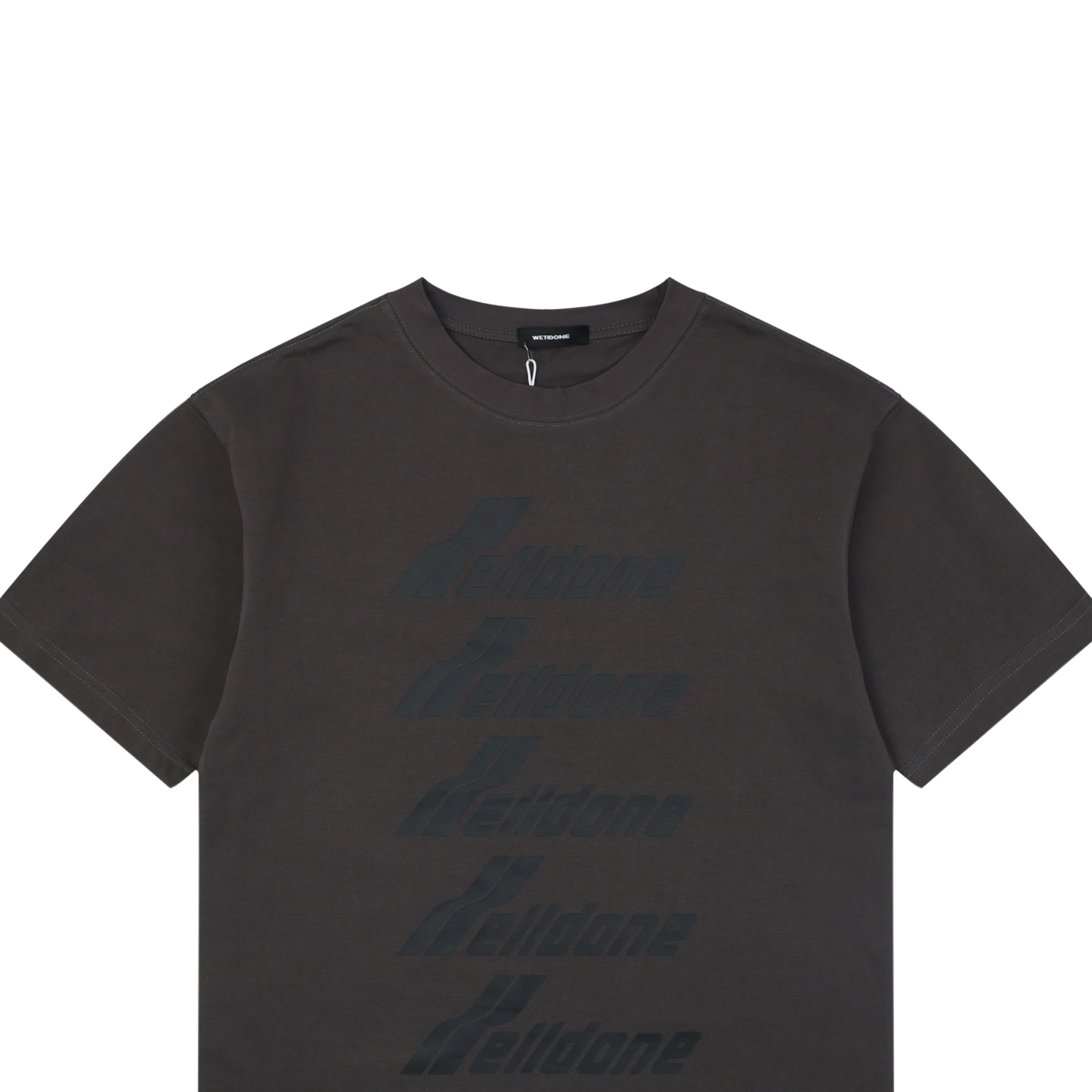 ウェルダン 5ロウ レタープリントTシャツ グレー 詳細画像 3