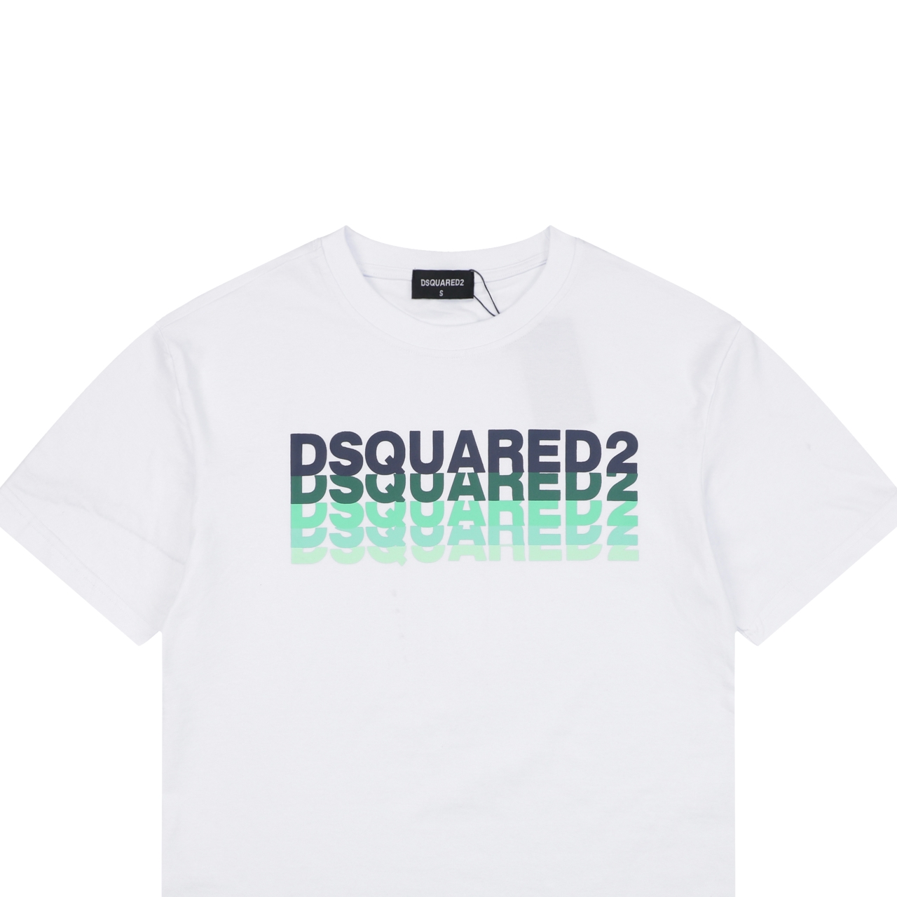 ディースクエアード2 バーティカルグラデーション ロゴTシャツ ホワイト 詳細画像 3