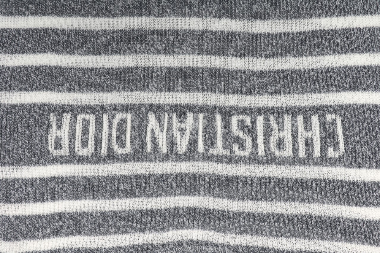 ディオール グレー/ホワイト ストライプジャカードTシャツ 画像 4